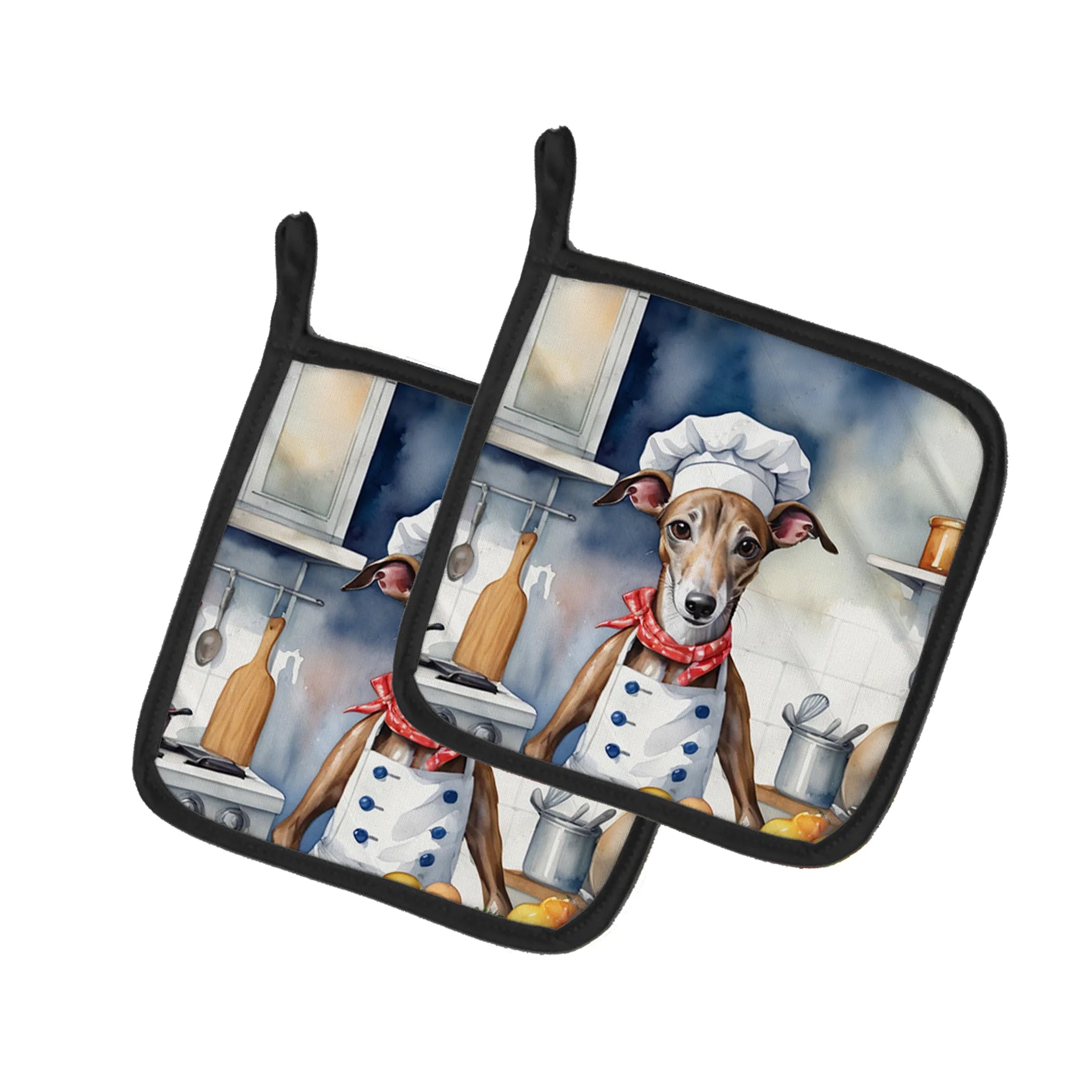 The Dog Chef Pair of Pot Holders - Size: 7.5HX7.5W | Pack Of: 1 | Collection name: The dog chef