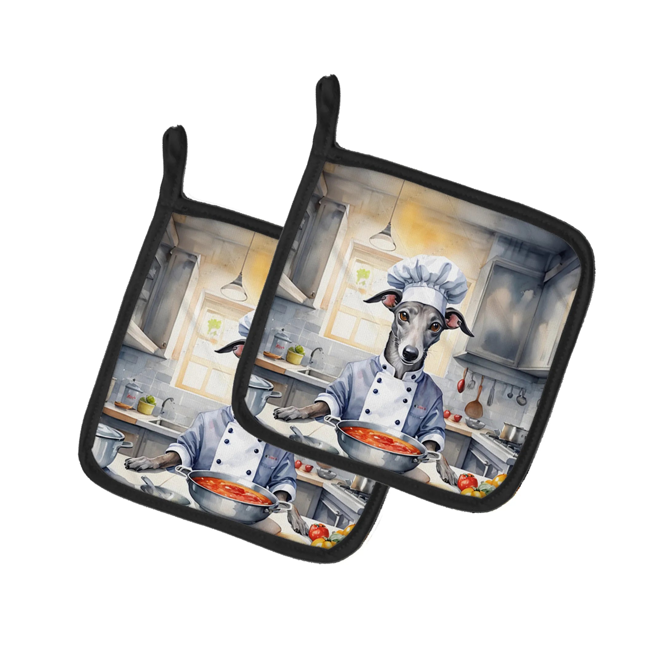 The Dog Chef Pair of Pot Holders - Size: 7.5HX7.5W | Pack Of: 1 | Collection name: The dog chef