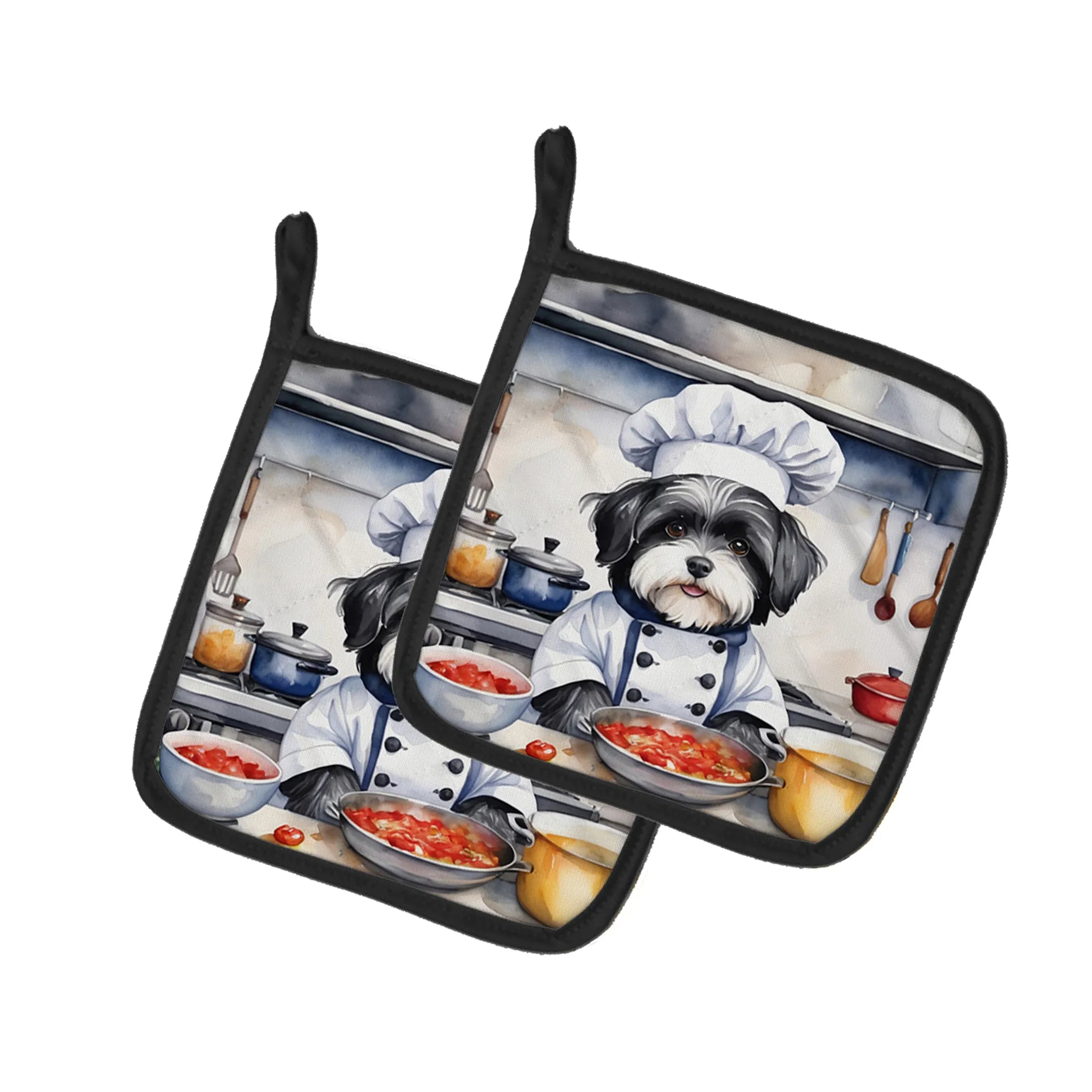 The Dog Chef Pair of Pot Holders - Size: 7.5HX7.5W | Pack Of: 1 | Collection name: The dog chef