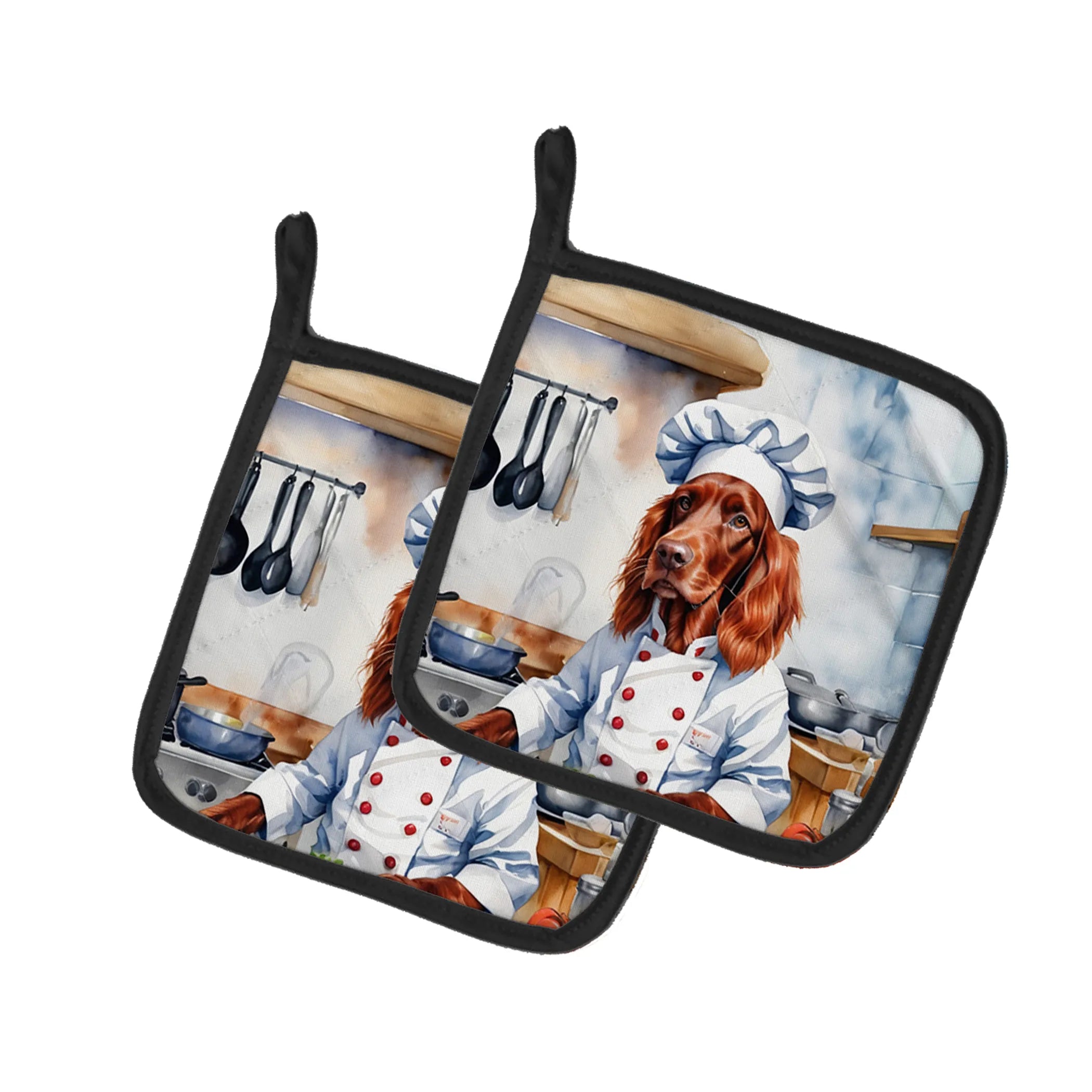The Dog Chef Pair of Pot Holders - Size: 7.5HX7.5W | Pack Of: 1 | Collection name: The dog chef