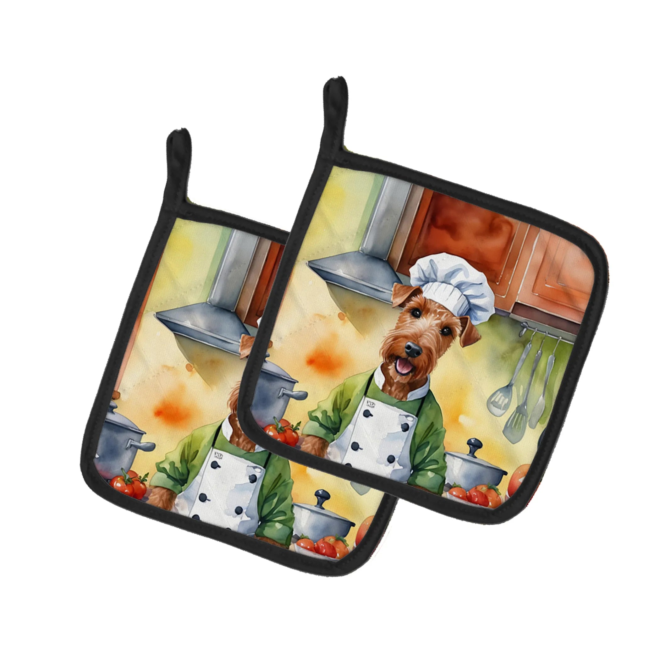 The Dog Chef Pair of Pot Holders - Size: 7.5HX7.5W | Pack Of: 1 | Collection name: The dog chef