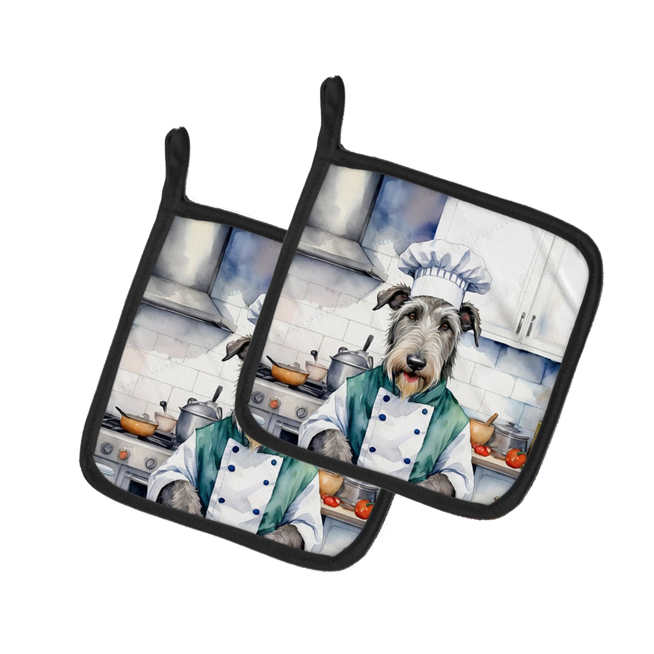 The Dog Chef Pair of Pot Holders - Size: 7.5HX7.5W | Pack Of: 1 | Collection name: The dog chef
