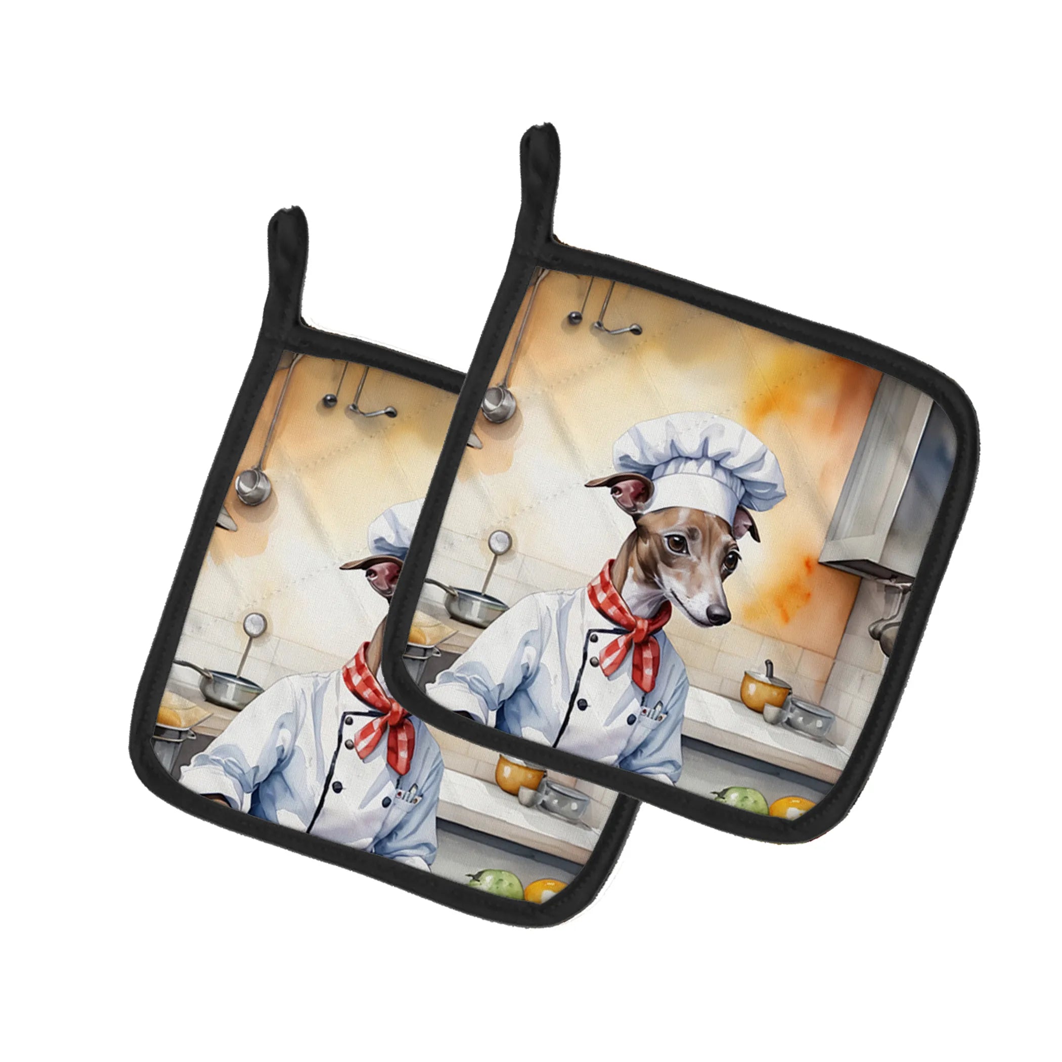The Dog Chef Pair of Pot Holders - Size: 7.5HX7.5W | Pack Of: 1 | Collection name: The dog chef