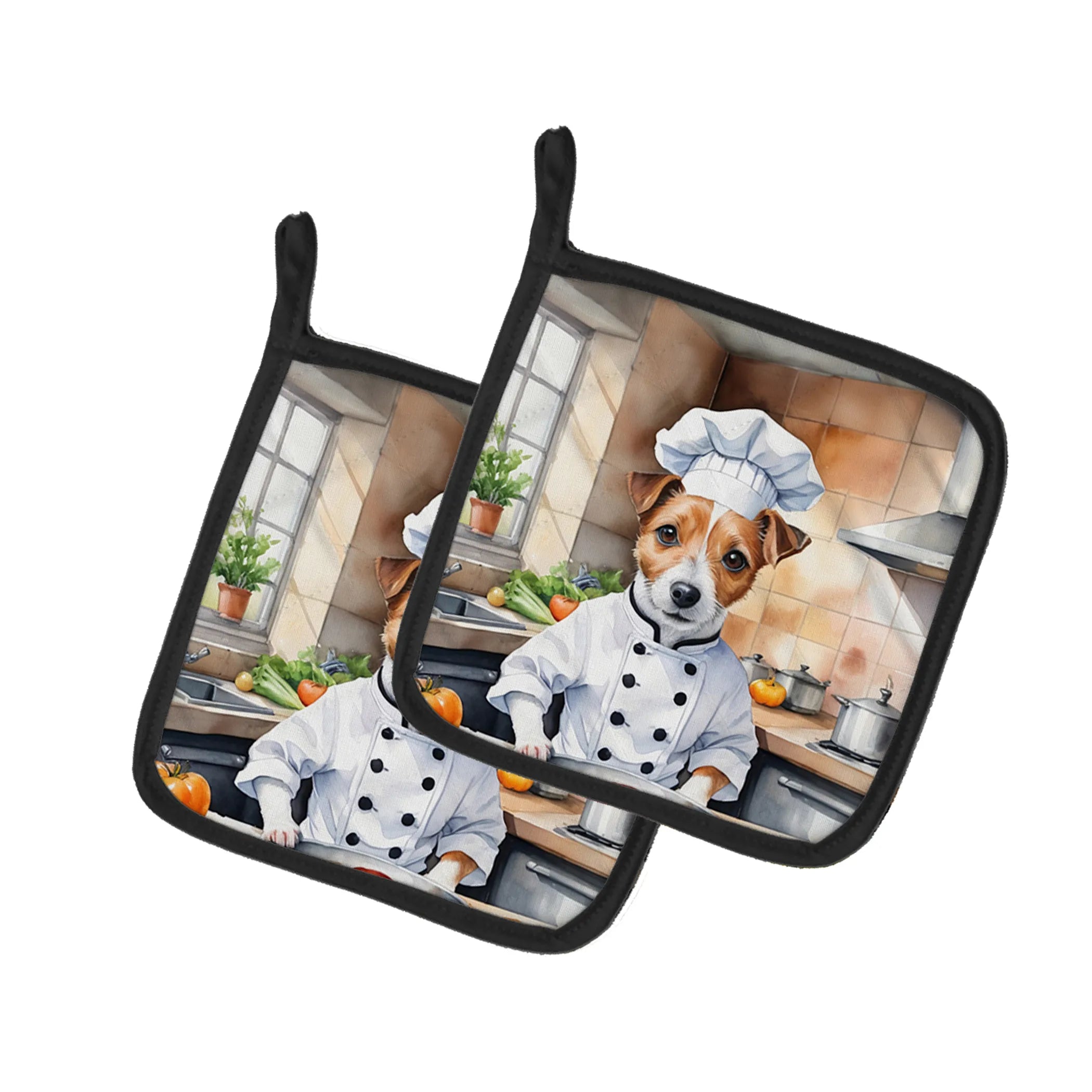 The Dog Chef Pair of Pot Holders - Size: 7.5HX7.5W | Pack Of: 1 | Collection name: The dog chef