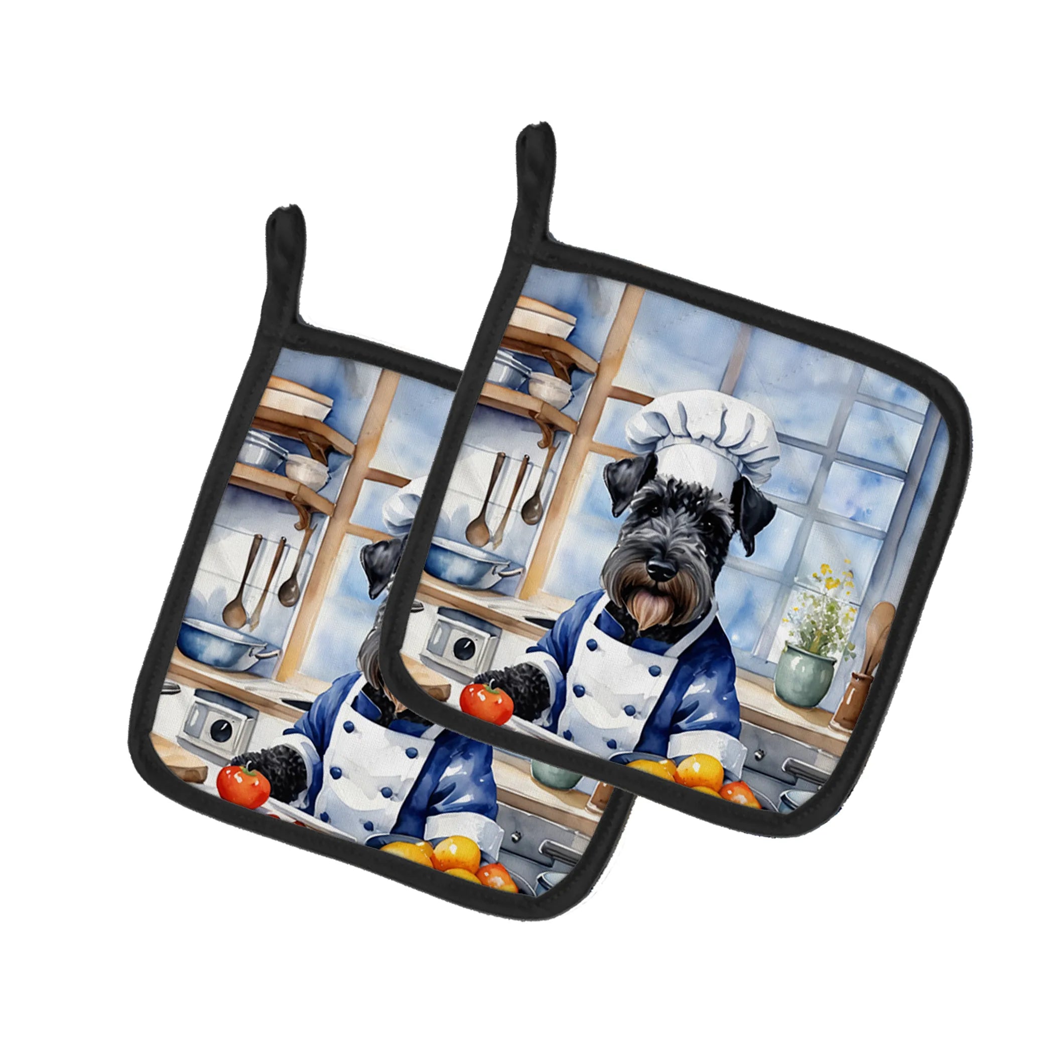 The Dog Chef Pair of Pot Holders - Size: 7.5HX7.5W | Pack Of: 1 | Collection name: The dog chef