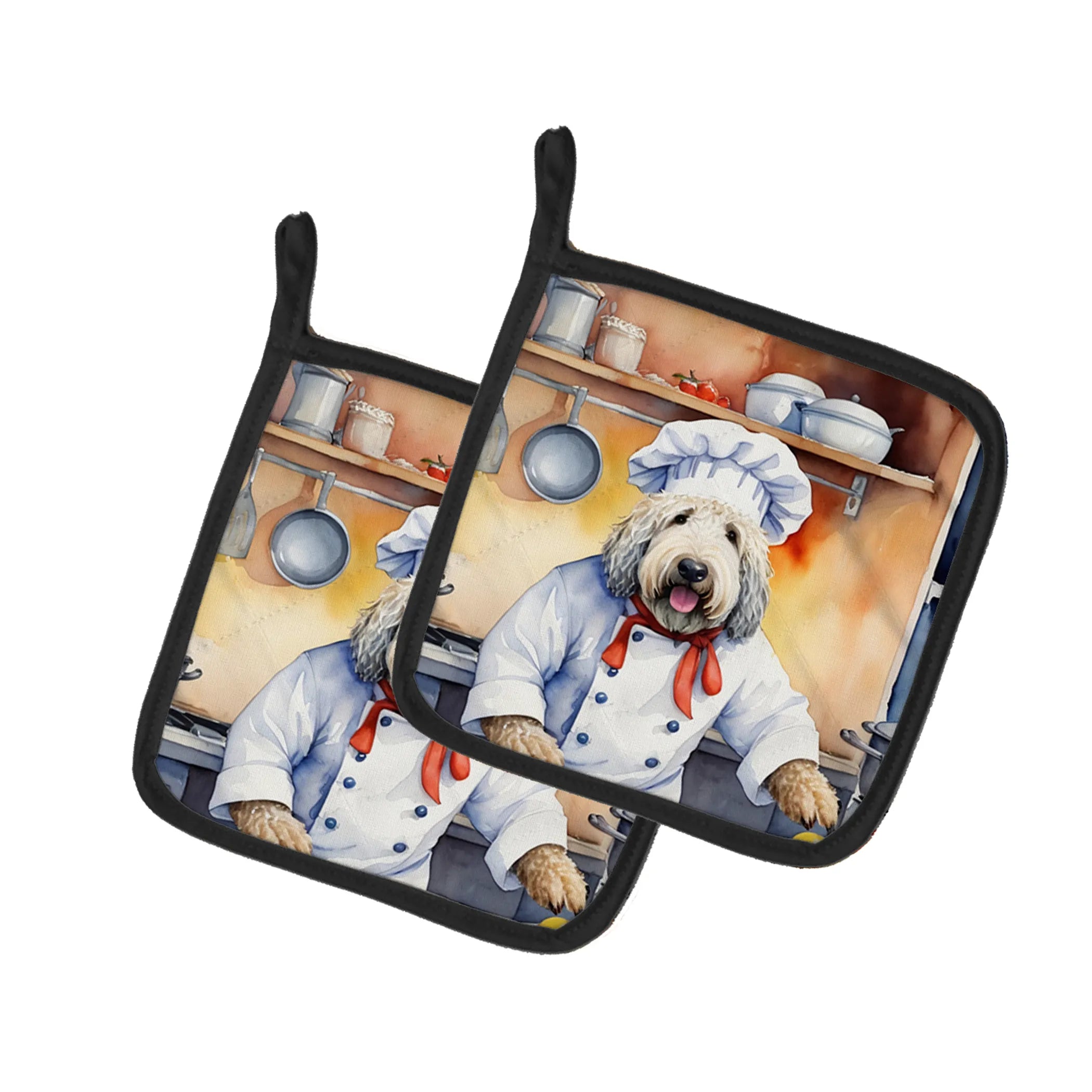 The Dog Chef Pair of Pot Holders - Size: 7.5HX7.5W | Pack Of: 1 | Collection name: The dog chef