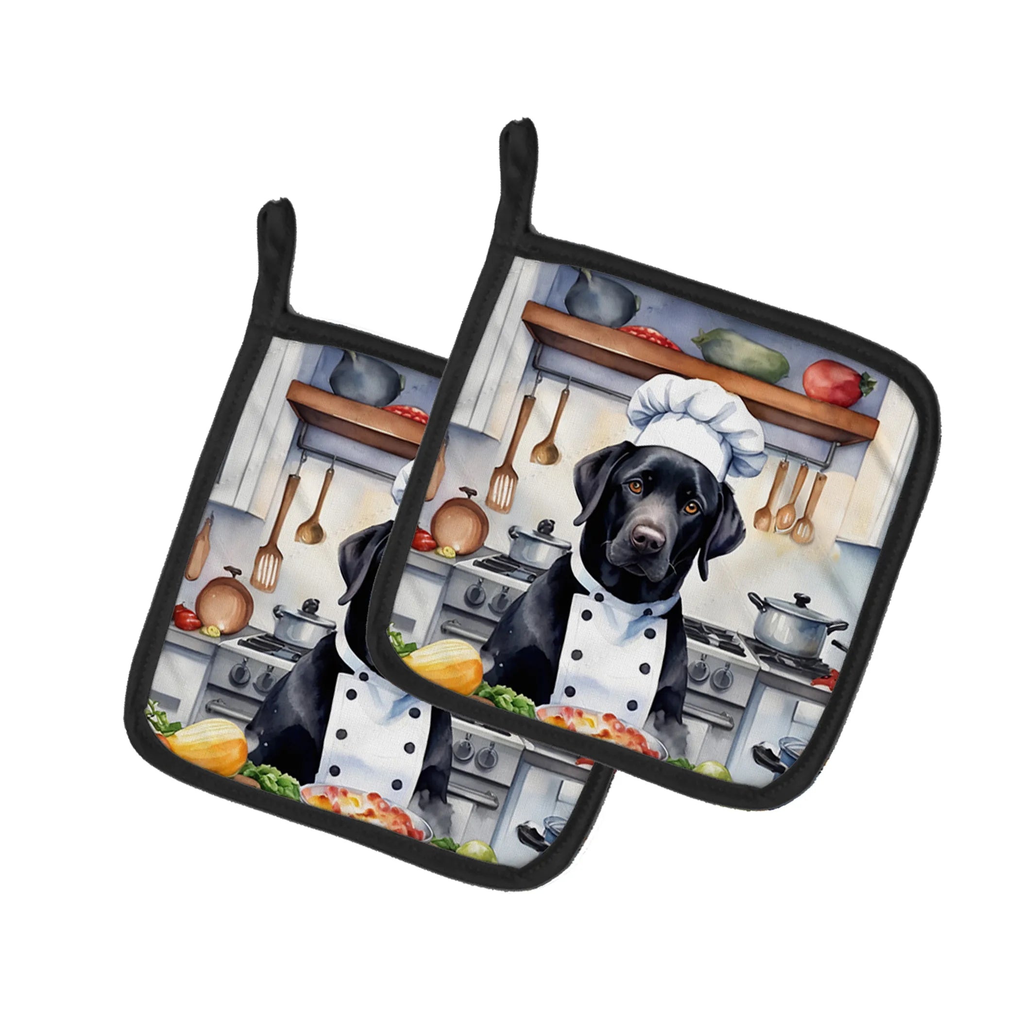 The Dog Chef Pair of Pot Holders - Size: 7.5HX7.5W | Pack Of: 1 | Collection name: The dog chef
