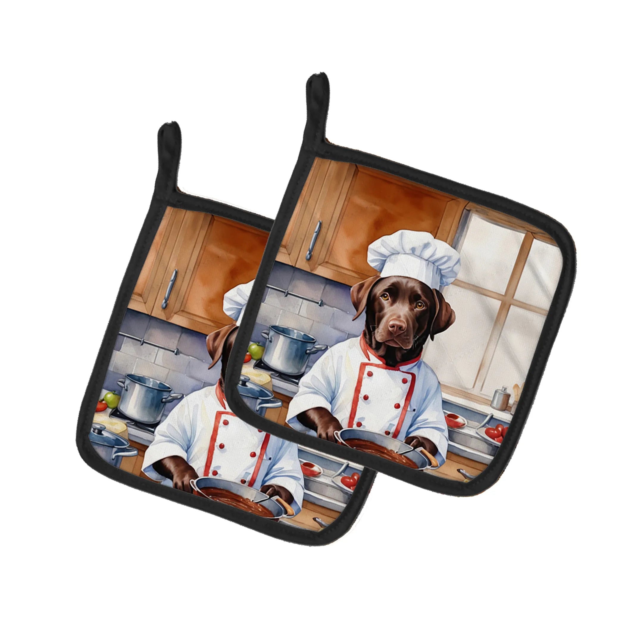 The Dog Chef Pair of Pot Holders - Size: 7.5HX7.5W | Pack Of: 1 | Collection name: The dog chef