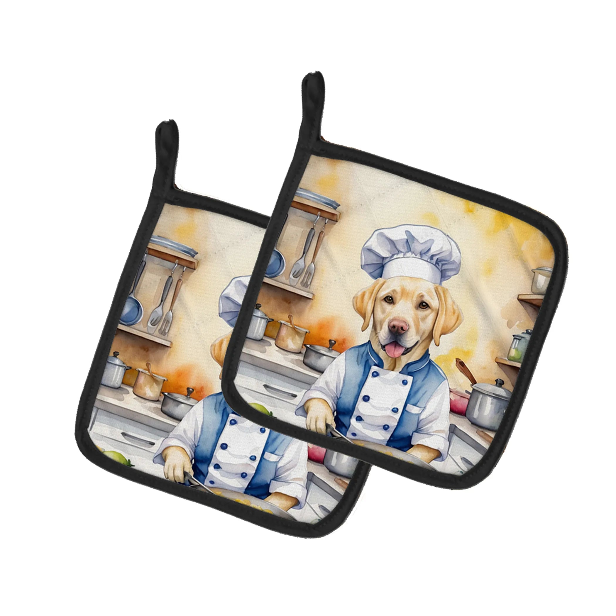 The Dog Chef Pair of Pot Holders - Size: 7.5HX7.5W | Pack Of: 1 | Collection name: The dog chef