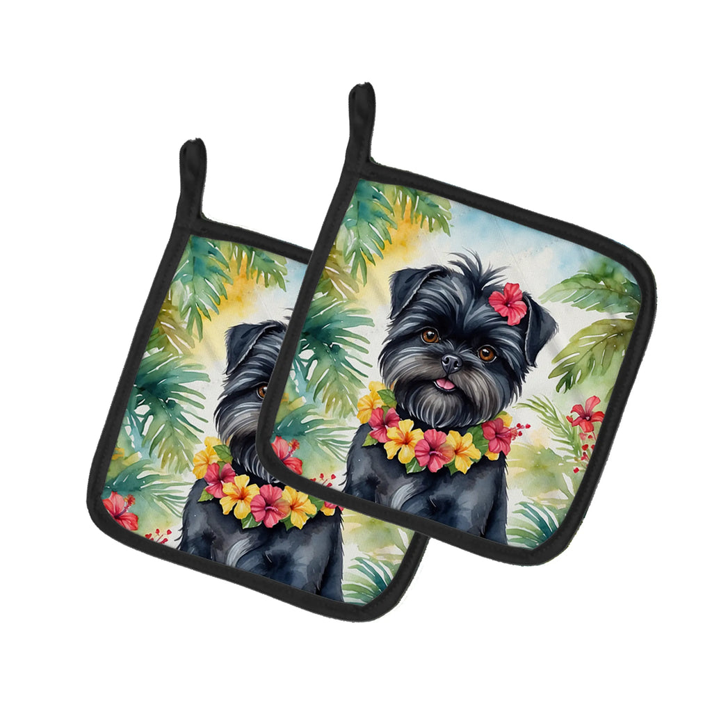 Luau Party Pair of Pot Holders - Size: 7.5HX7.5W | Pack Of: 1 | Collection name: Luau party