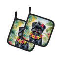 Luau Party Pair of Pot Holders - Size: 7.5HX7.5W | Pack Of: 1 | Collection name: Luau party