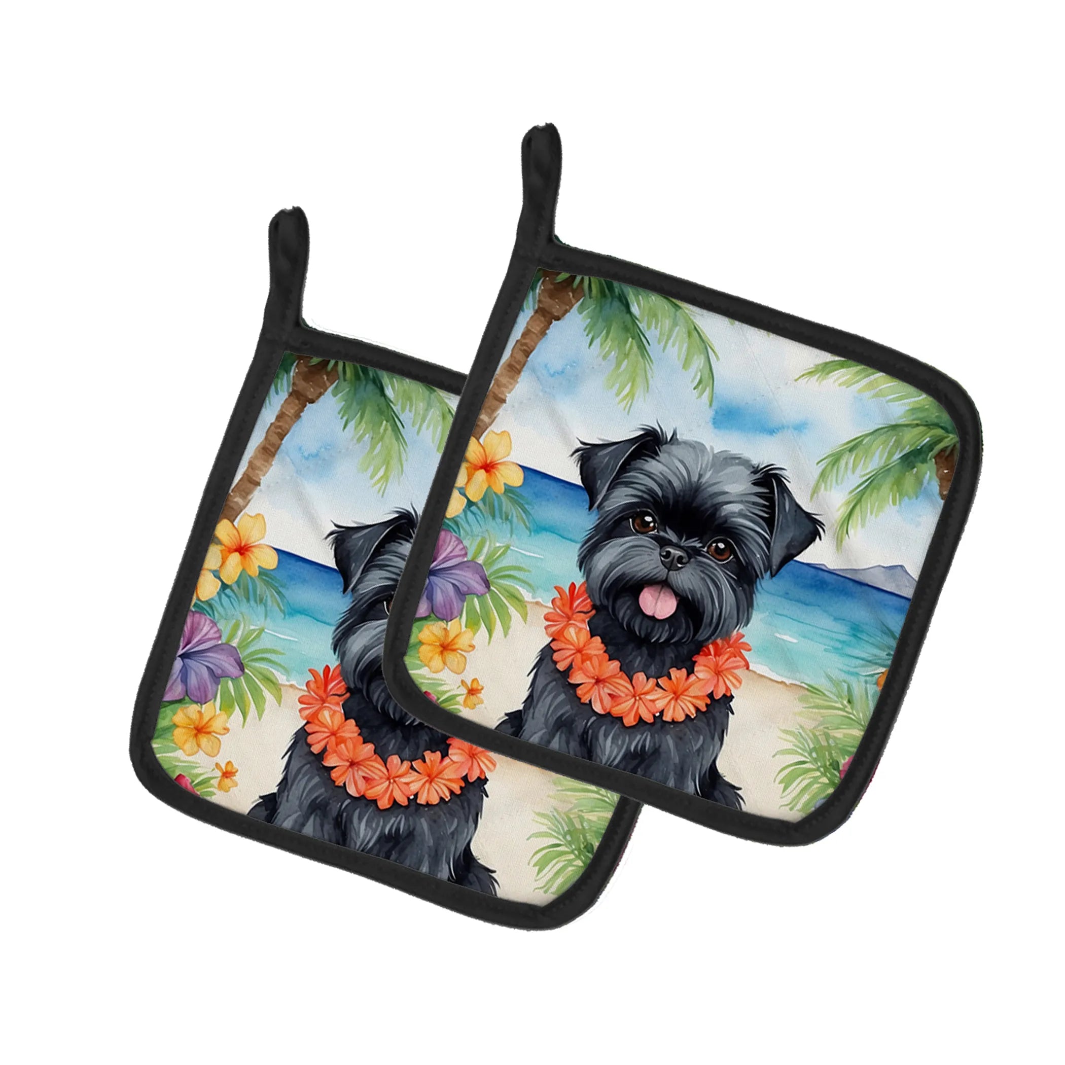 Luau Party Pair of Pot Holders - Size: 7.5HX7.5W | Pack Of: 1 | Collection name: Luau party