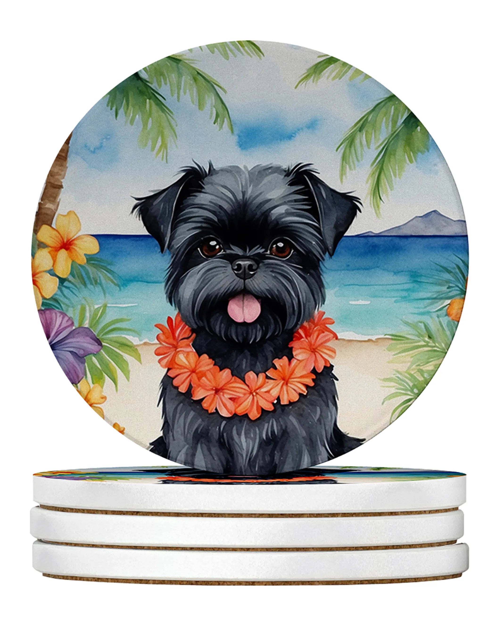 Luau Party Large Sandstone Coasters (Pack of 4)