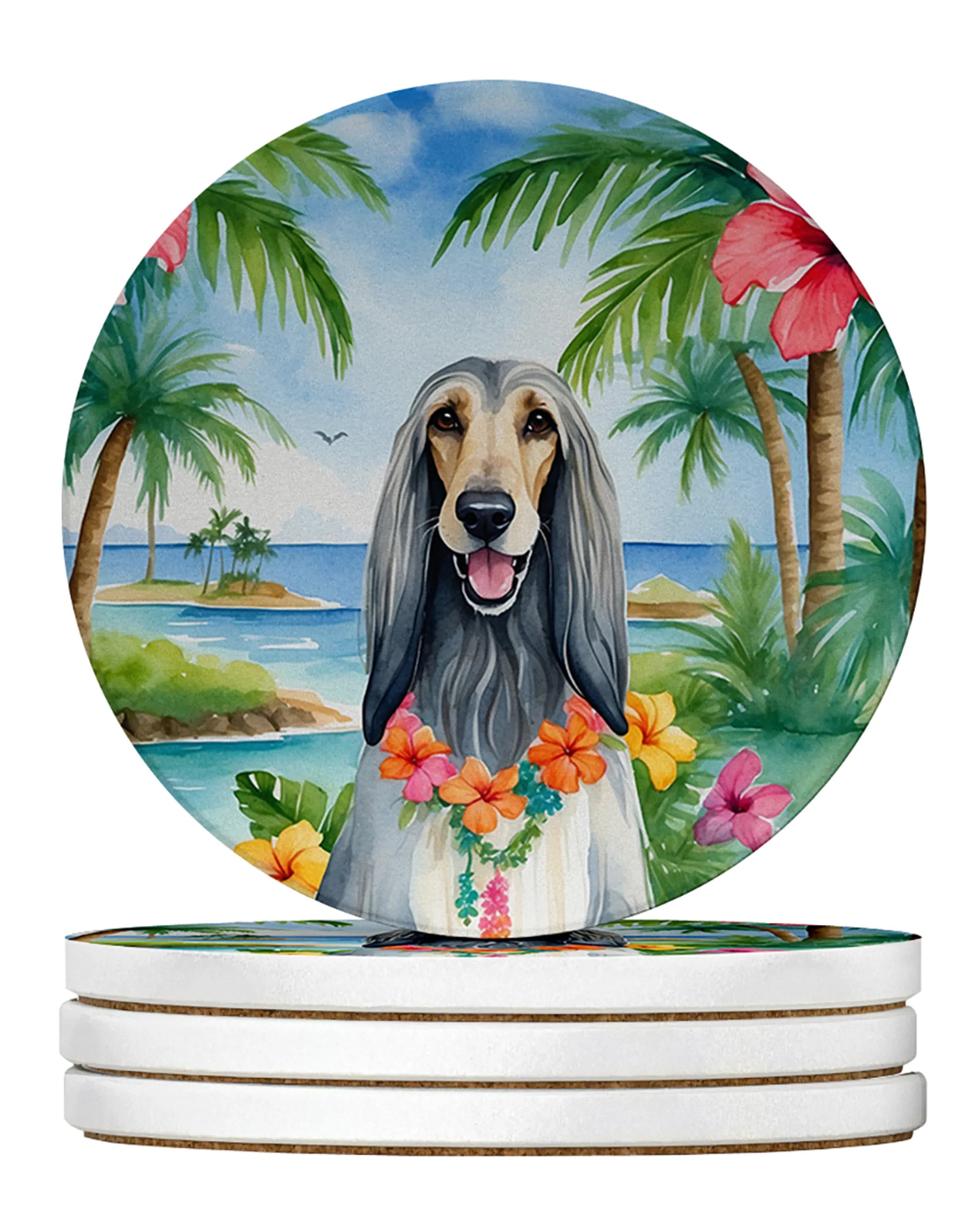 Luau Party Large Sandstone Coasters (Pack of 4)