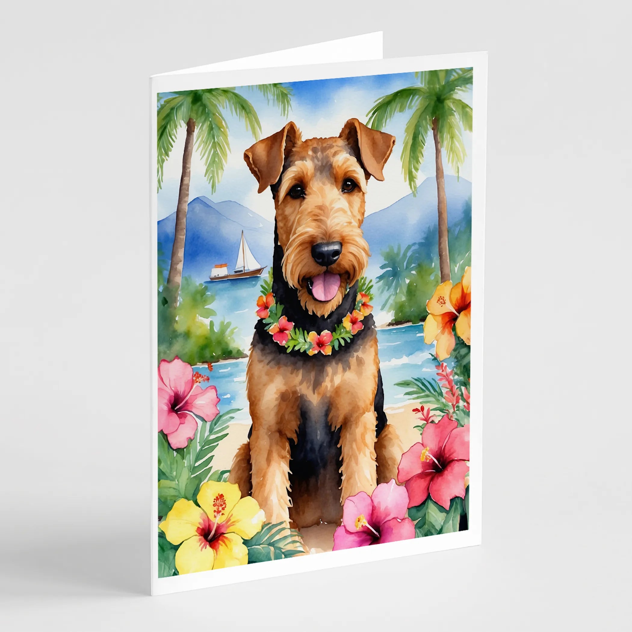 Luau Party Greeting Cards  - Size: 5X7 | Pack Of: 8 | Collection name: Luau party
