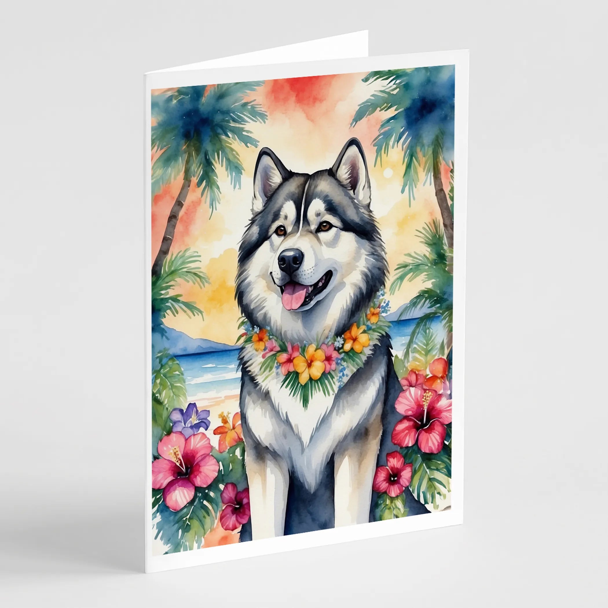 Luau Party Greeting Cards  - Size: 5X7 | Pack Of: 8 | Collection name: Luau party