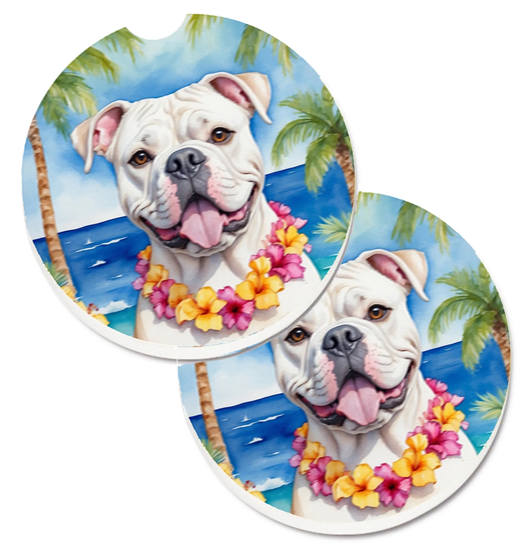 Luau Party Set of 2 Cup Holder Car Coasters - Size: 2.56 | Pack Of: 1 | Collection name: Luau party