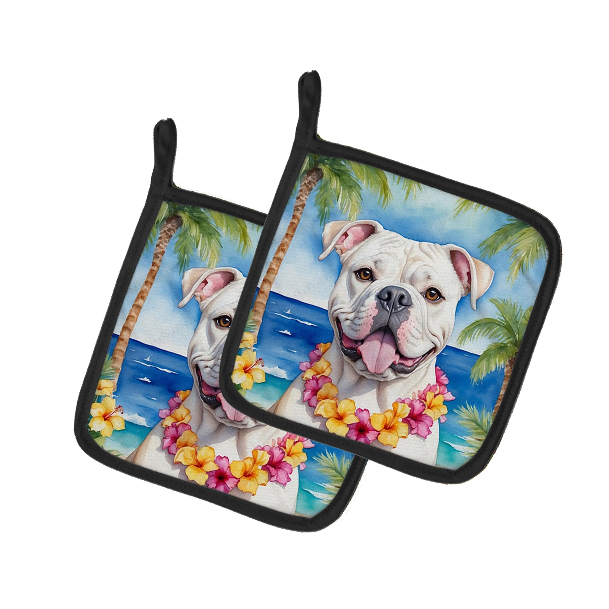Luau Party Pair of Pot Holders - Size: 7.5HX7.5W | Pack Of: 1 | Collection name: Luau party