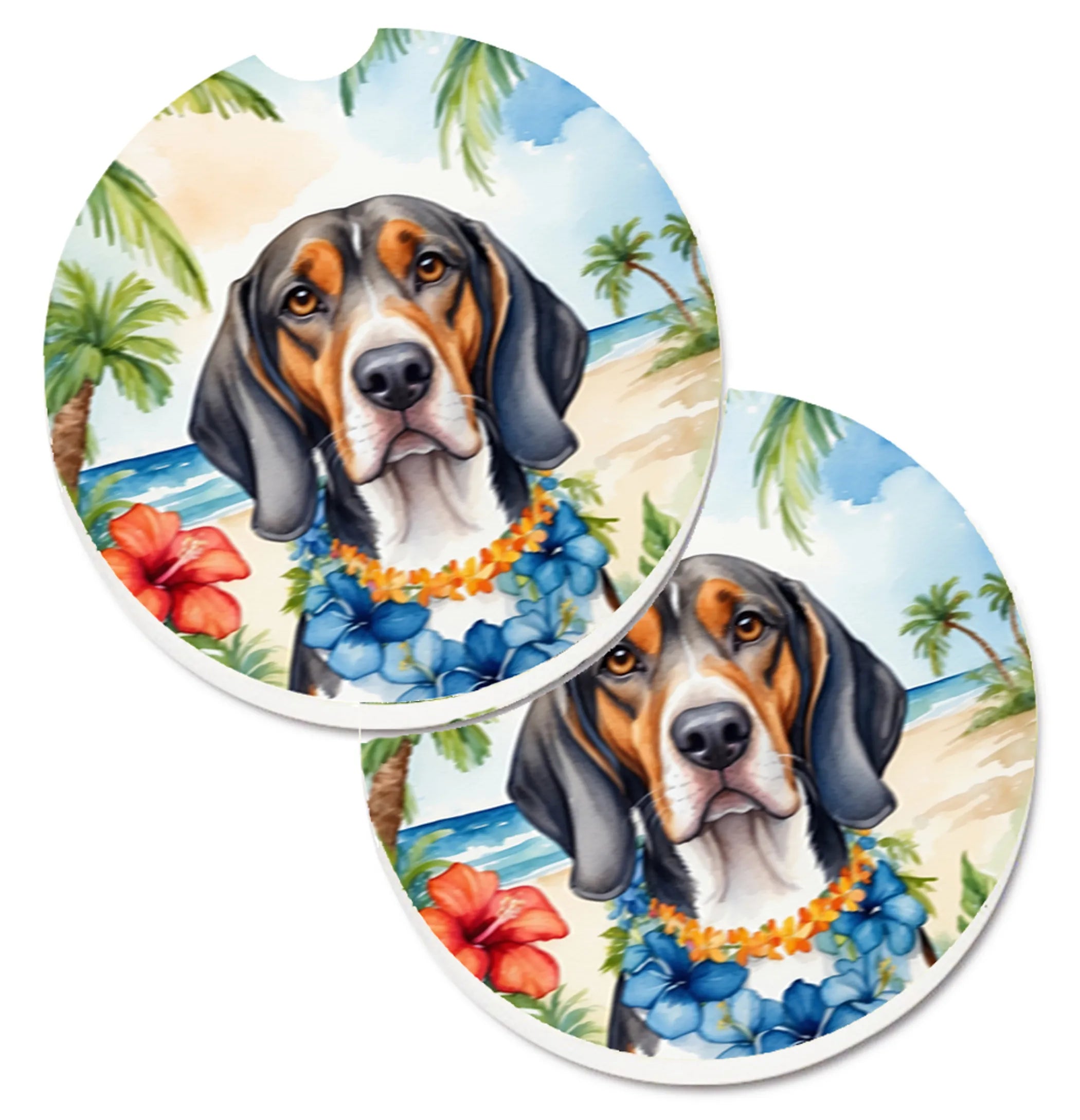 Luau Party Set of 2 Cup Holder Car Coasters - Size: 2.56 | Pack Of: 1 | Collection name: Luau party