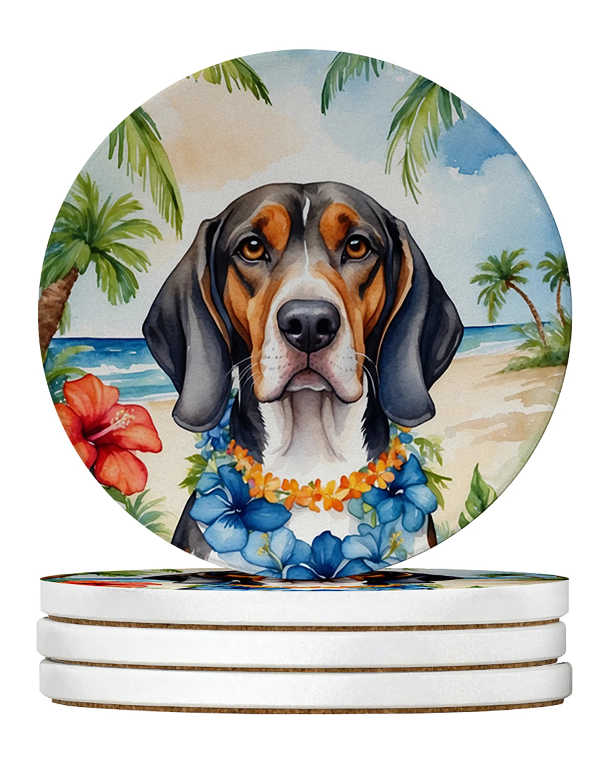 Luau Party Large Sandstone Coasters (Pack of 4)