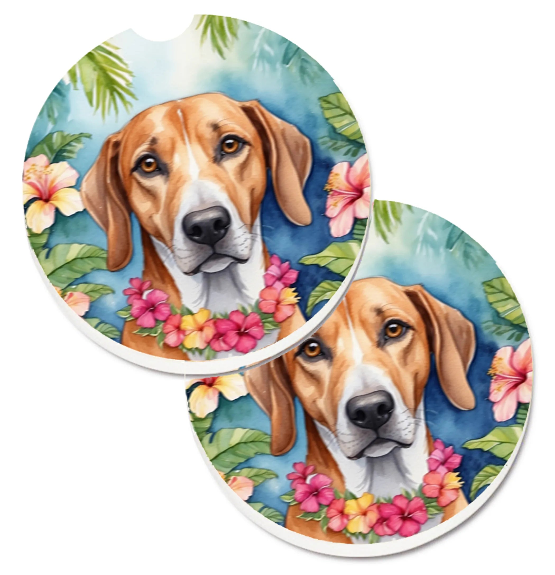 Luau Party Set of 2 Cup Holder Car Coasters - Size: 2.56 | Pack Of: 1 | Collection name: Luau party