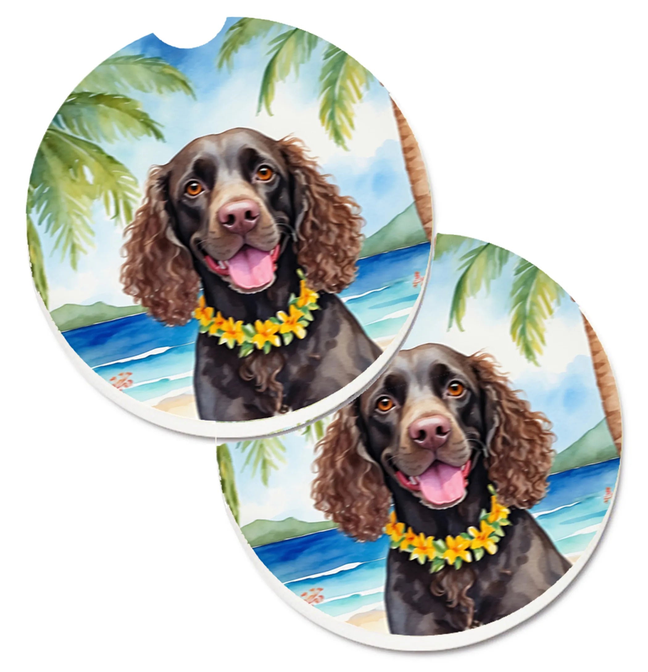 Luau Party Set of 2 Cup Holder Car Coasters - Size: 2.56 | Pack Of: 1 | Collection name: Luau party