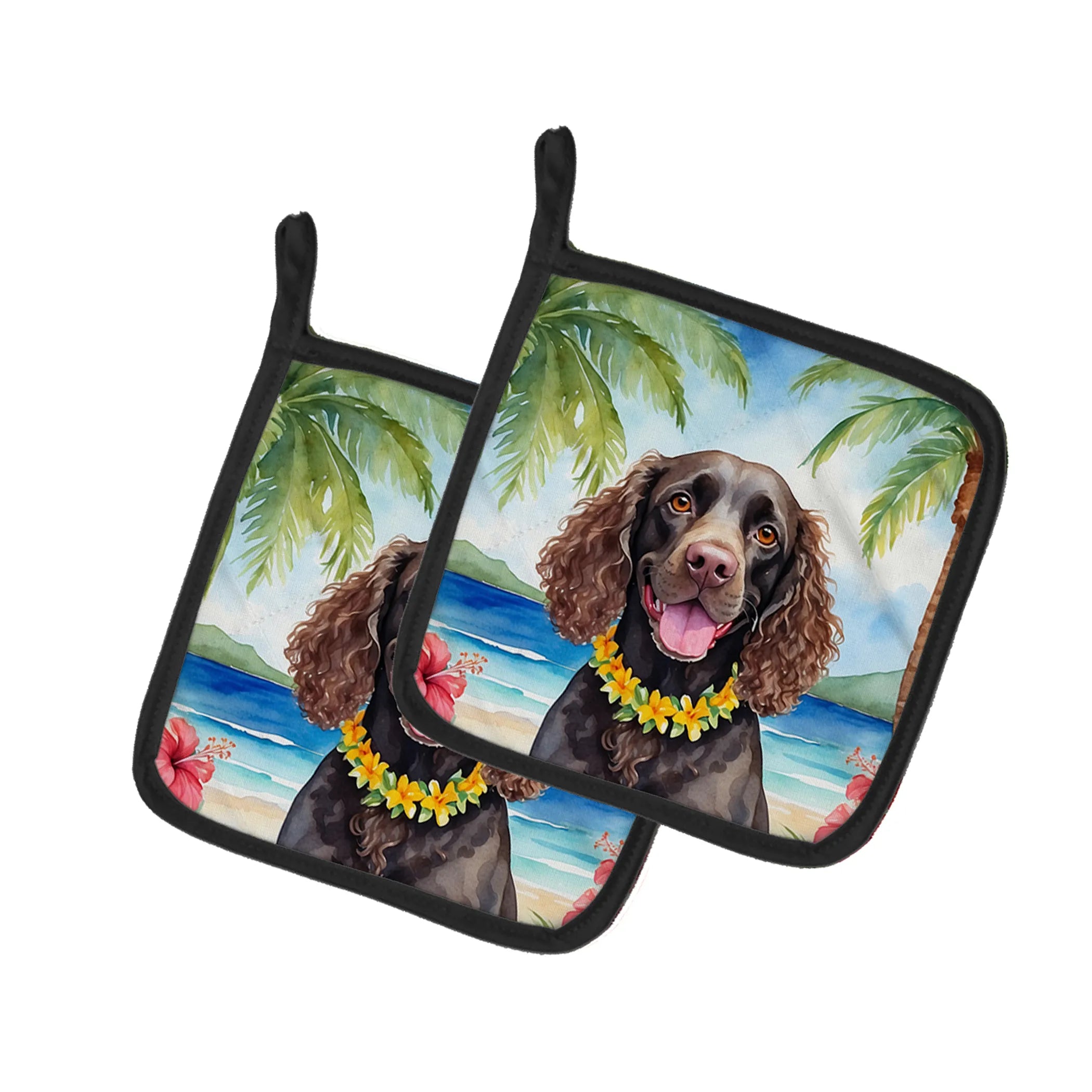 Luau Party Pair of Pot Holders - Size: 7.5HX7.5W | Pack Of: 1 | Collection name: Luau party