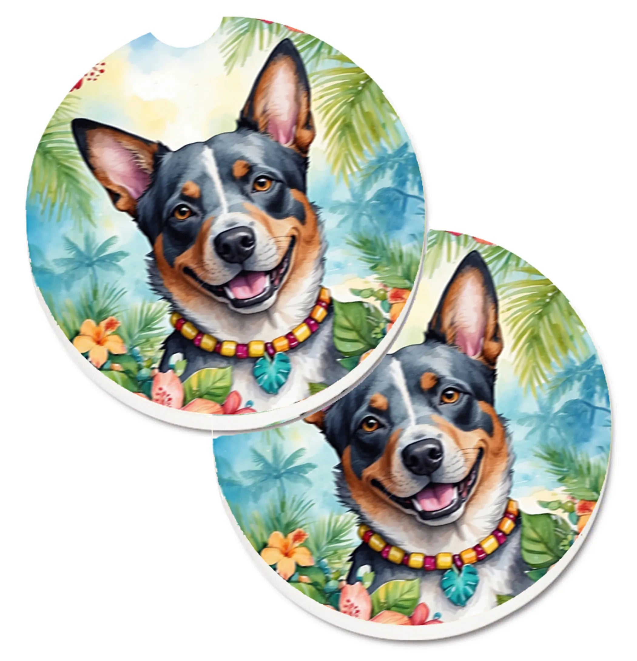 Luau Party Set of 2 Cup Holder Car Coasters - Size: 2.56 | Pack Of: 1 | Collection name: Luau party