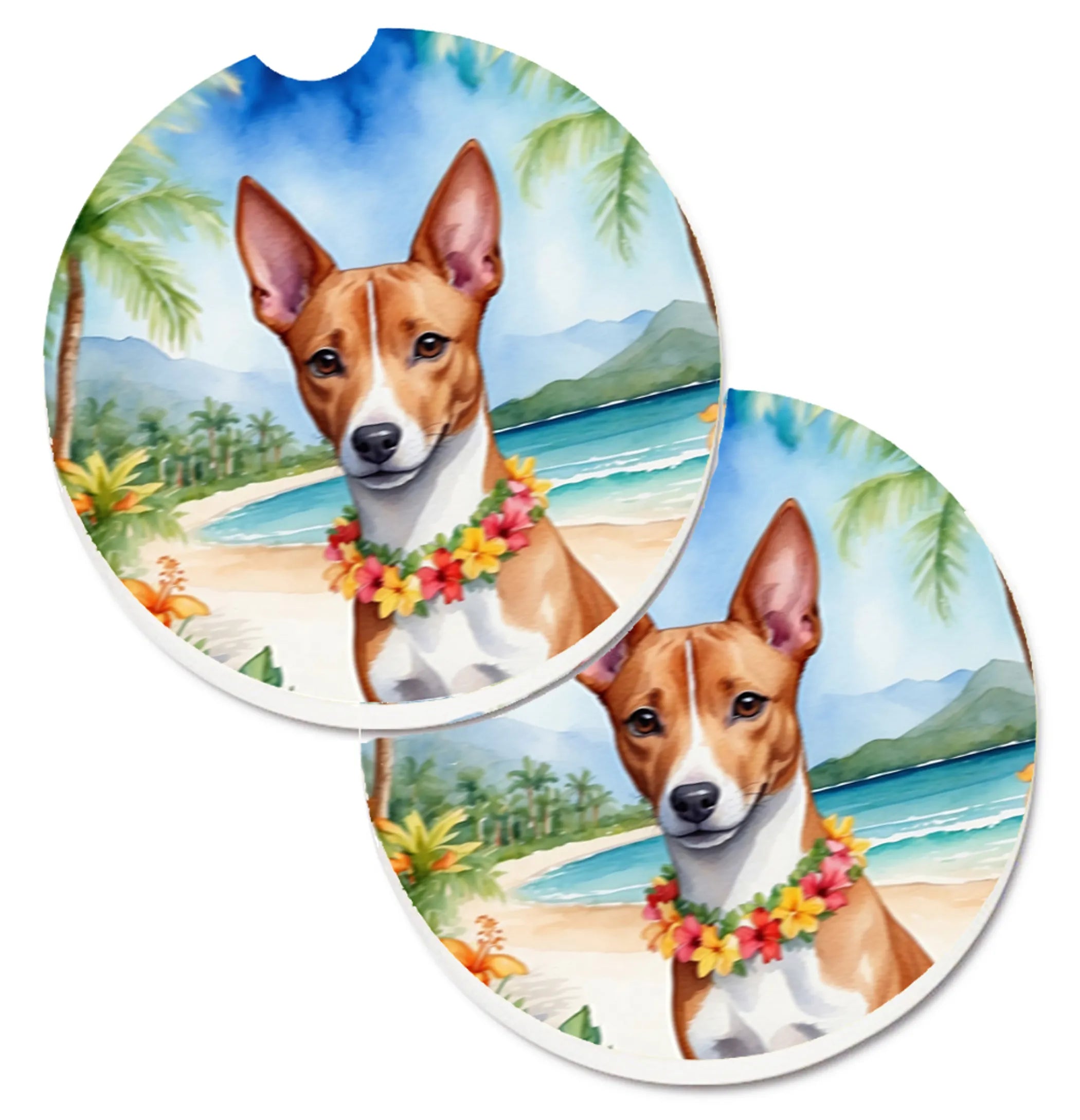 Luau Party Set of 2 Cup Holder Car Coasters - Size: 2.56 | Pack Of: 1 | Collection name: Luau party