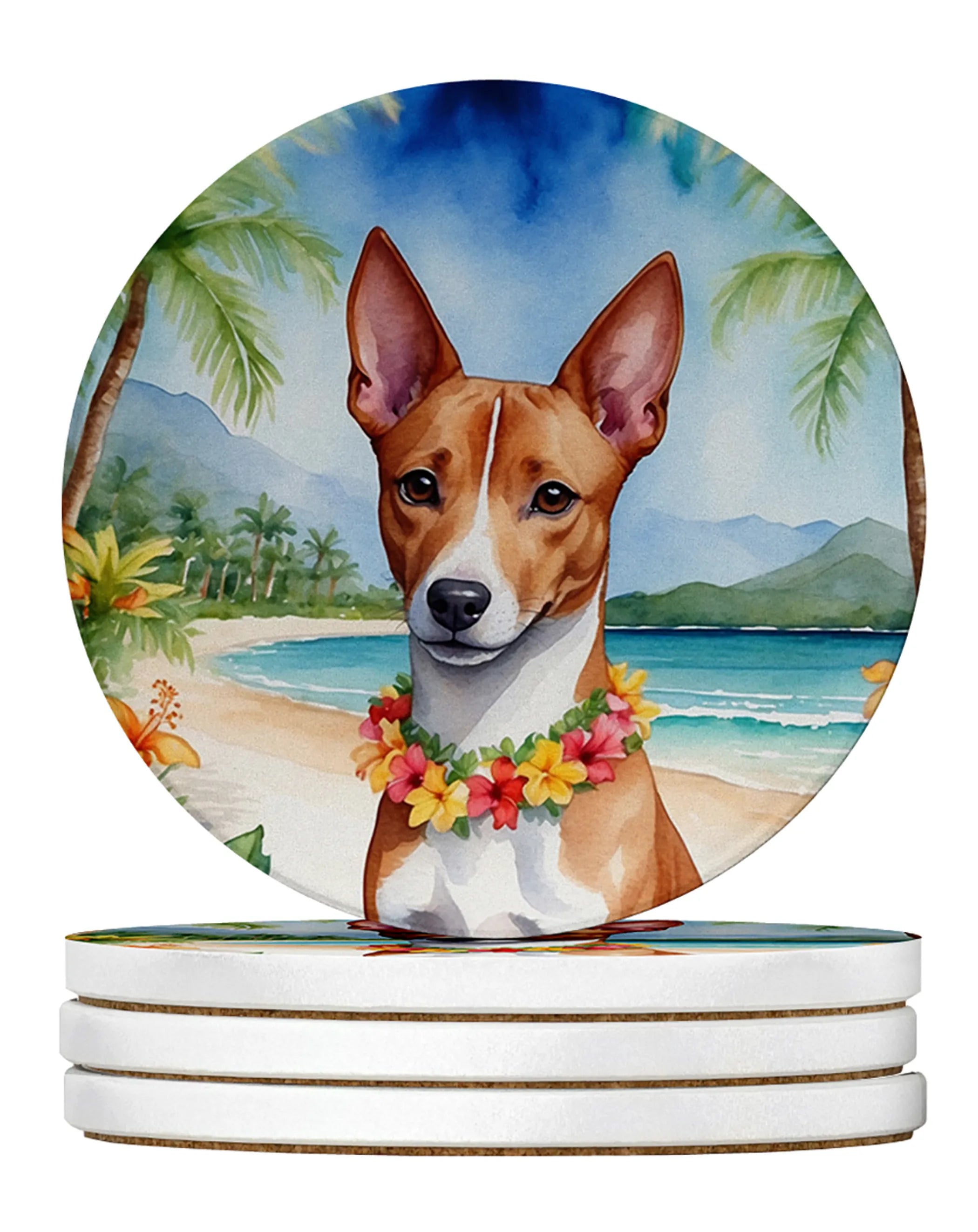 Luau Party Large Sandstone Coasters (Pack of 4)