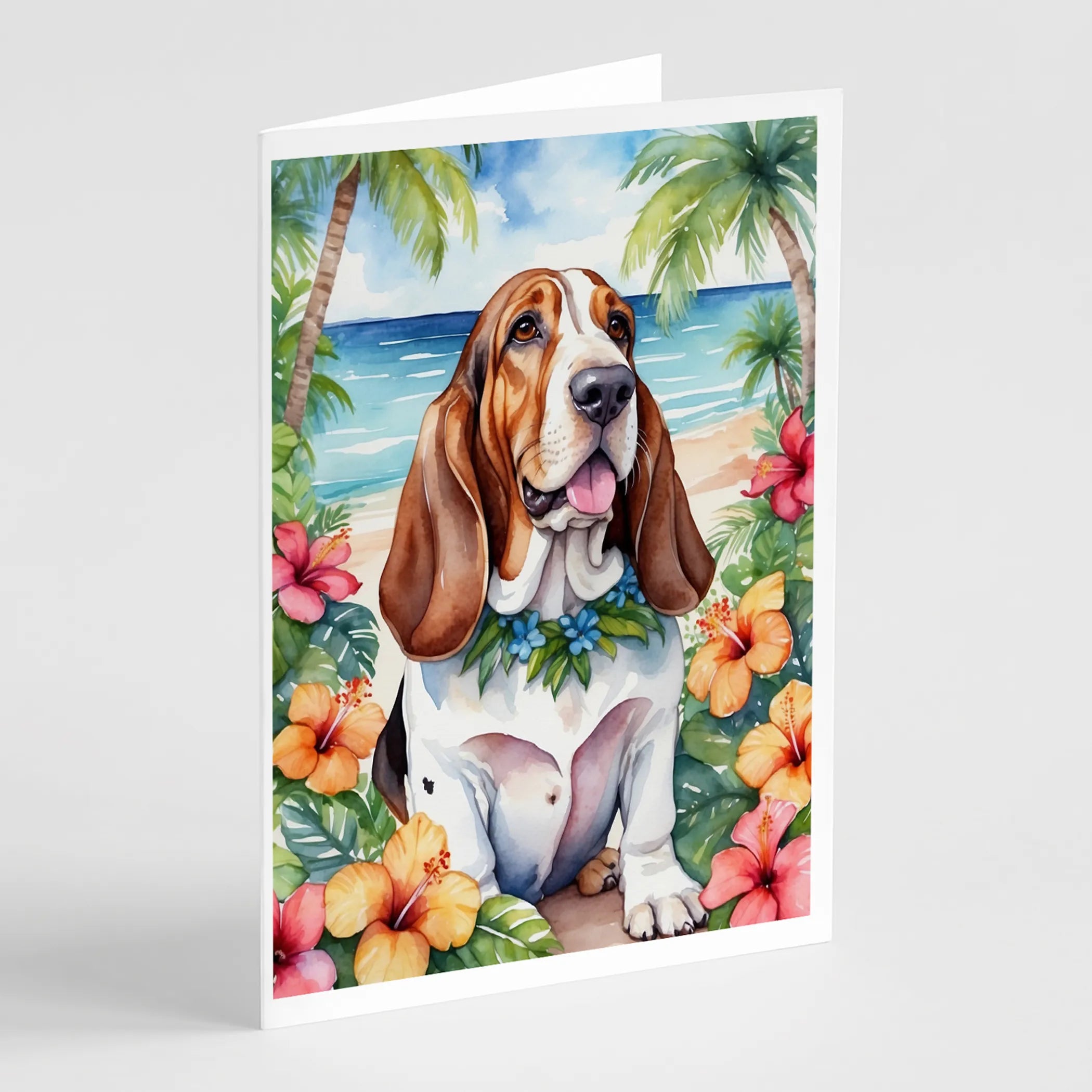 Luau Party Greeting Cards  - Size: 5X7 | Pack Of: 8 | Collection name: Luau party
