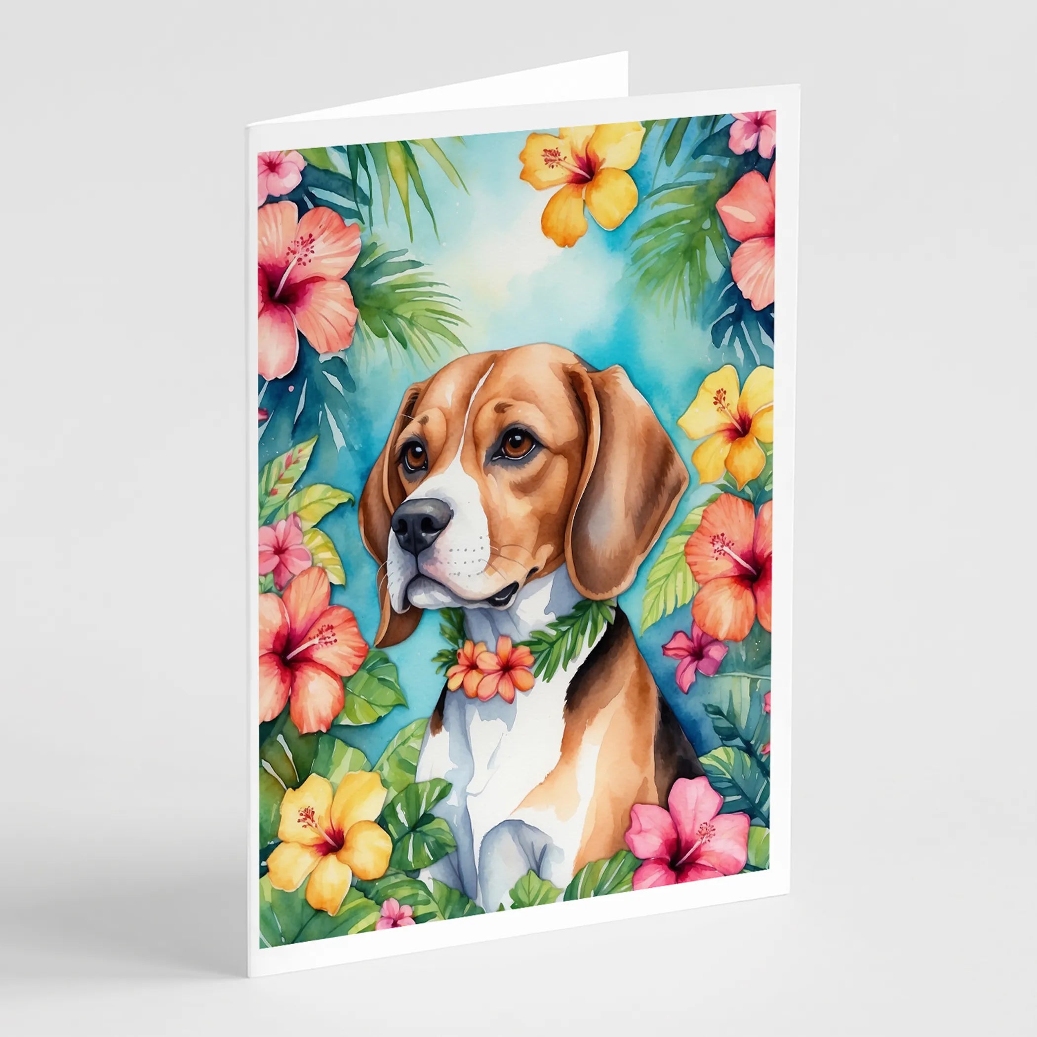 Luau Party Greeting Cards  - Size: 5X7 | Pack Of: 8 | Collection name: Luau party