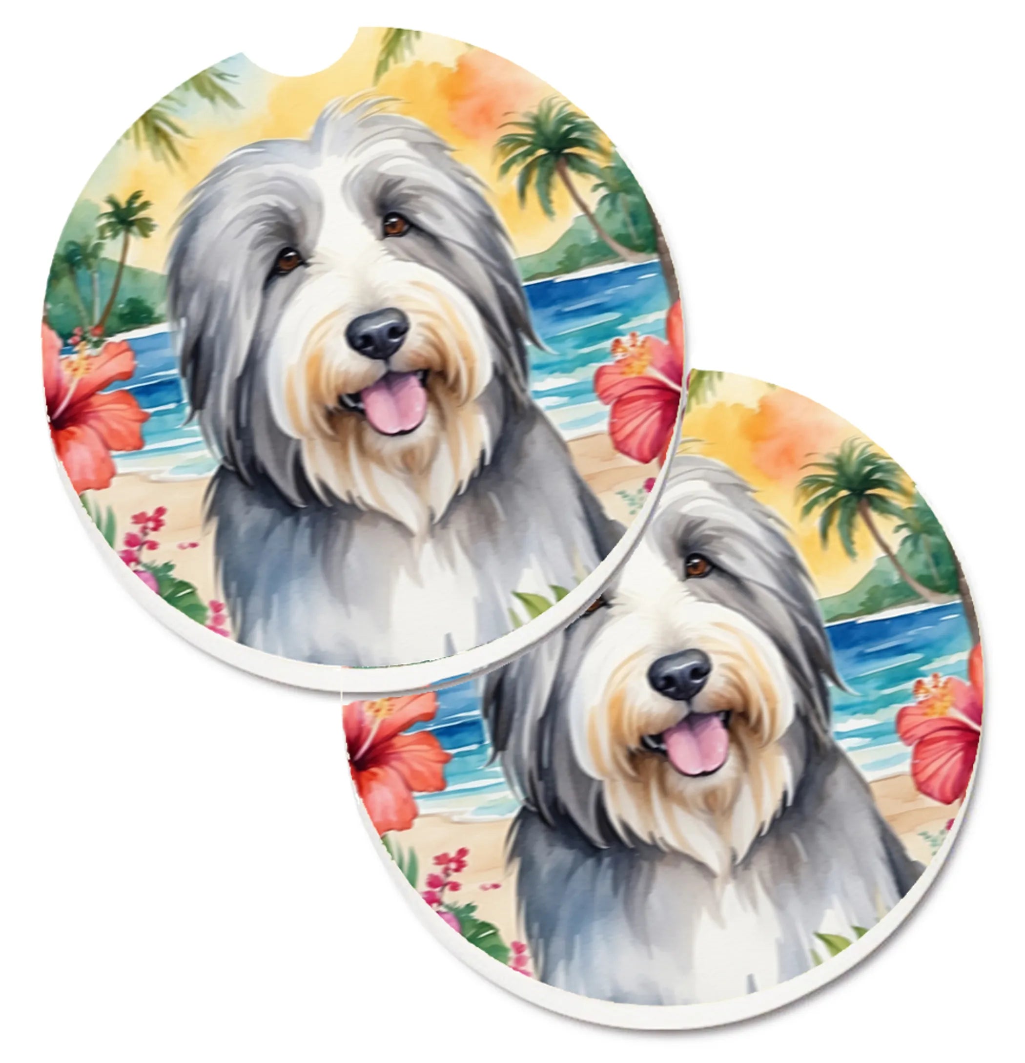 Luau Party Set of 2 Cup Holder Car Coasters - Size: 2.56 | Pack Of: 1 | Collection name: Luau party