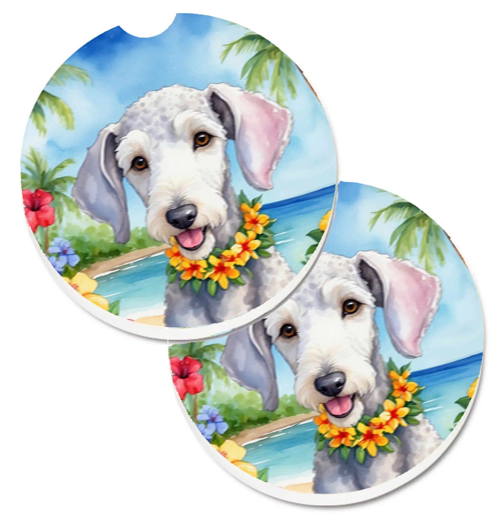 Luau Party Set of 2 Cup Holder Car Coasters - Size: 2.56 | Pack Of: 1 | Collection name: Luau party