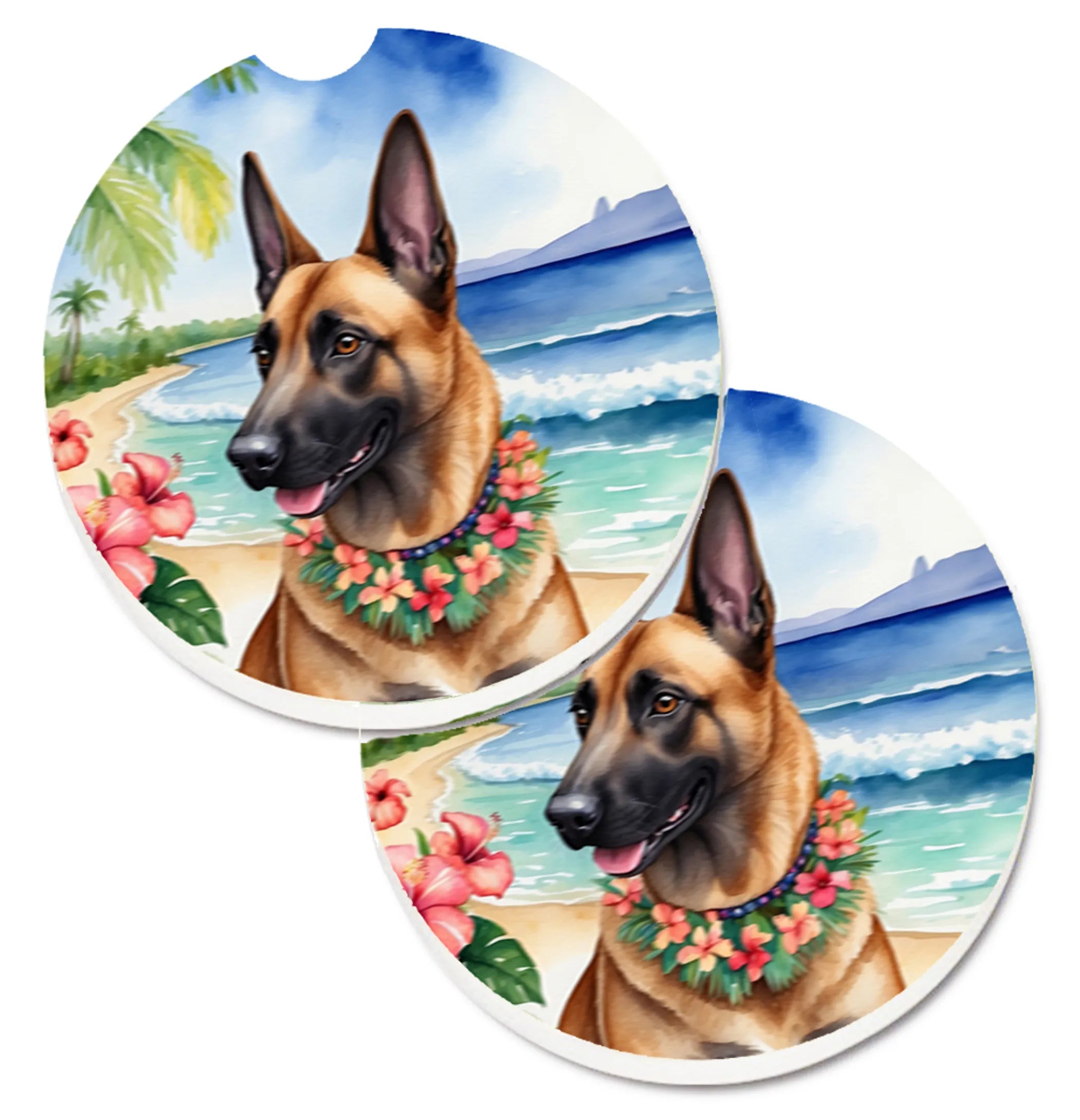 Luau Party Set of 2 Cup Holder Car Coasters - Size: 2.56 | Pack Of: 1 | Collection name: Luau party