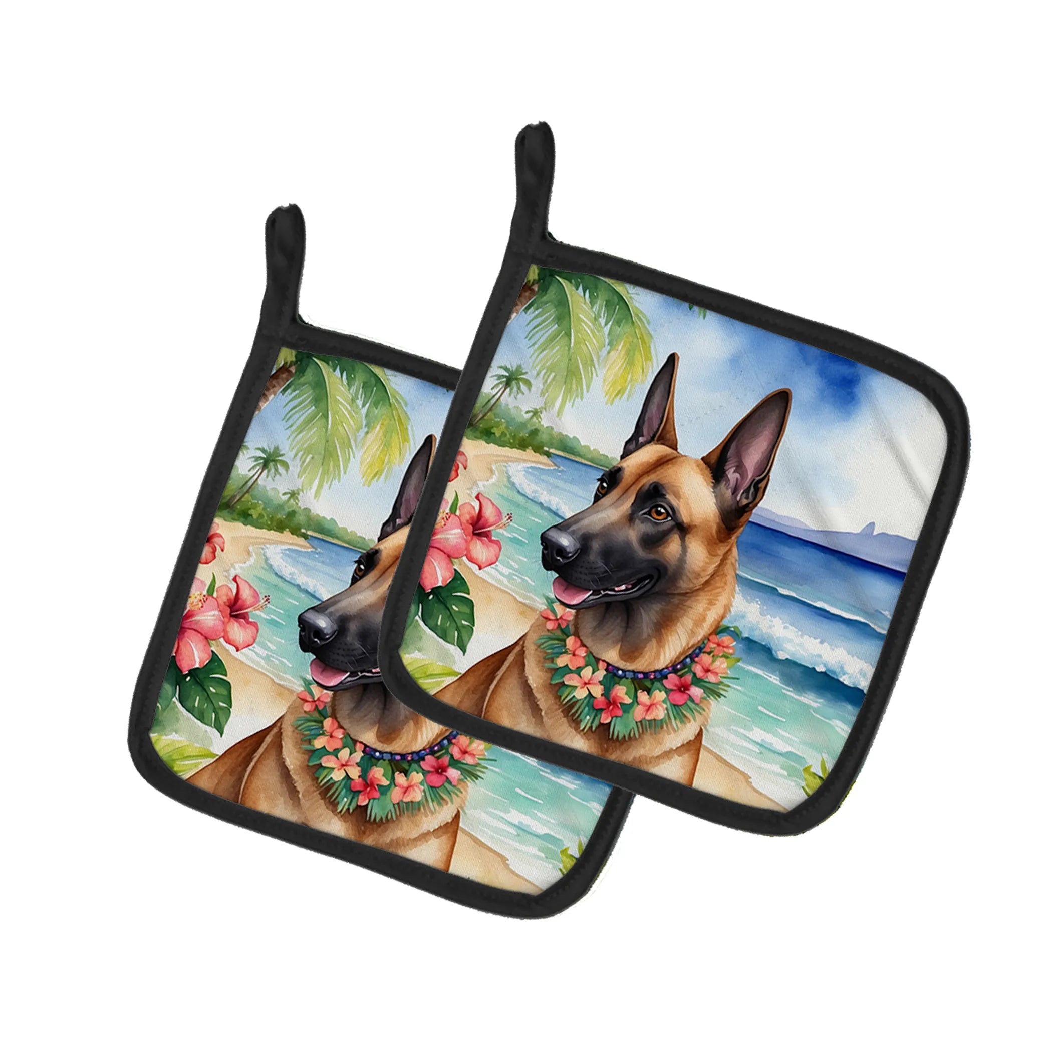 Luau Party Pair of Pot Holders - Size: 7.5HX7.5W | Pack Of: 1 | Collection name: Luau party