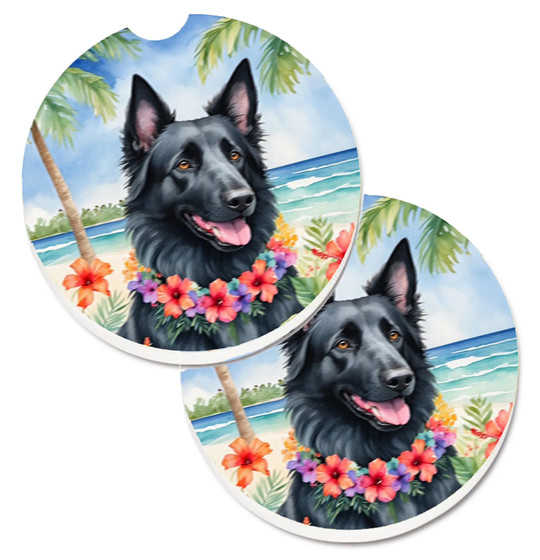 Luau Party Set of 2 Cup Holder Car Coasters - Size: 2.56 | Pack Of: 1 | Collection name: Luau party
