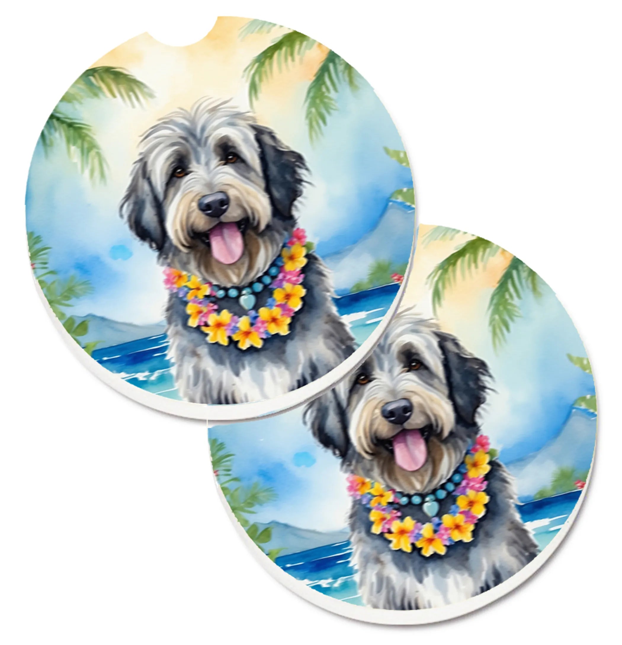 Luau Party Set of 2 Cup Holder Car Coasters - Size: 2.56 | Pack Of: 1 | Collection name: Luau party