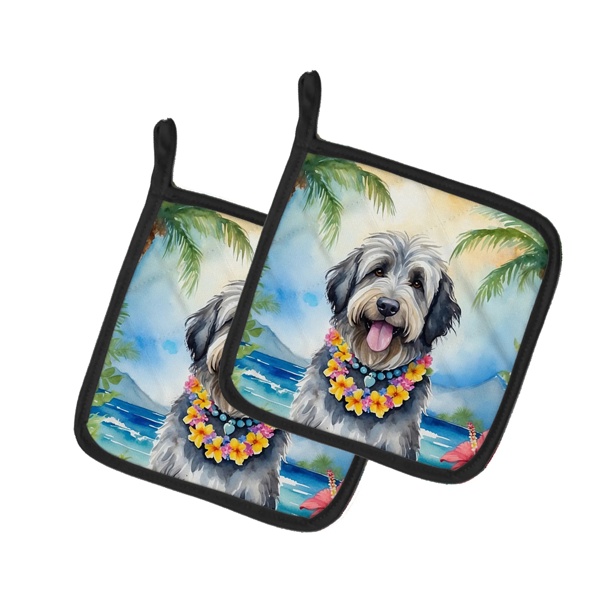 Luau Party Pair of Pot Holders - Size: 7.5HX7.5W | Pack Of: 1 | Collection name: Luau party