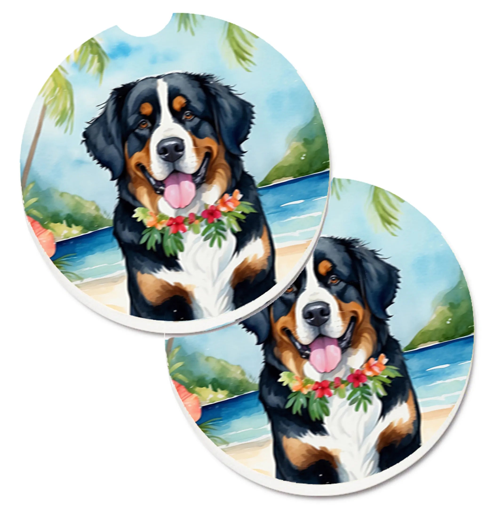 Luau Party Set of 2 Cup Holder Car Coasters - Size: 2.56 | Pack Of: 1 | Collection name: Luau party