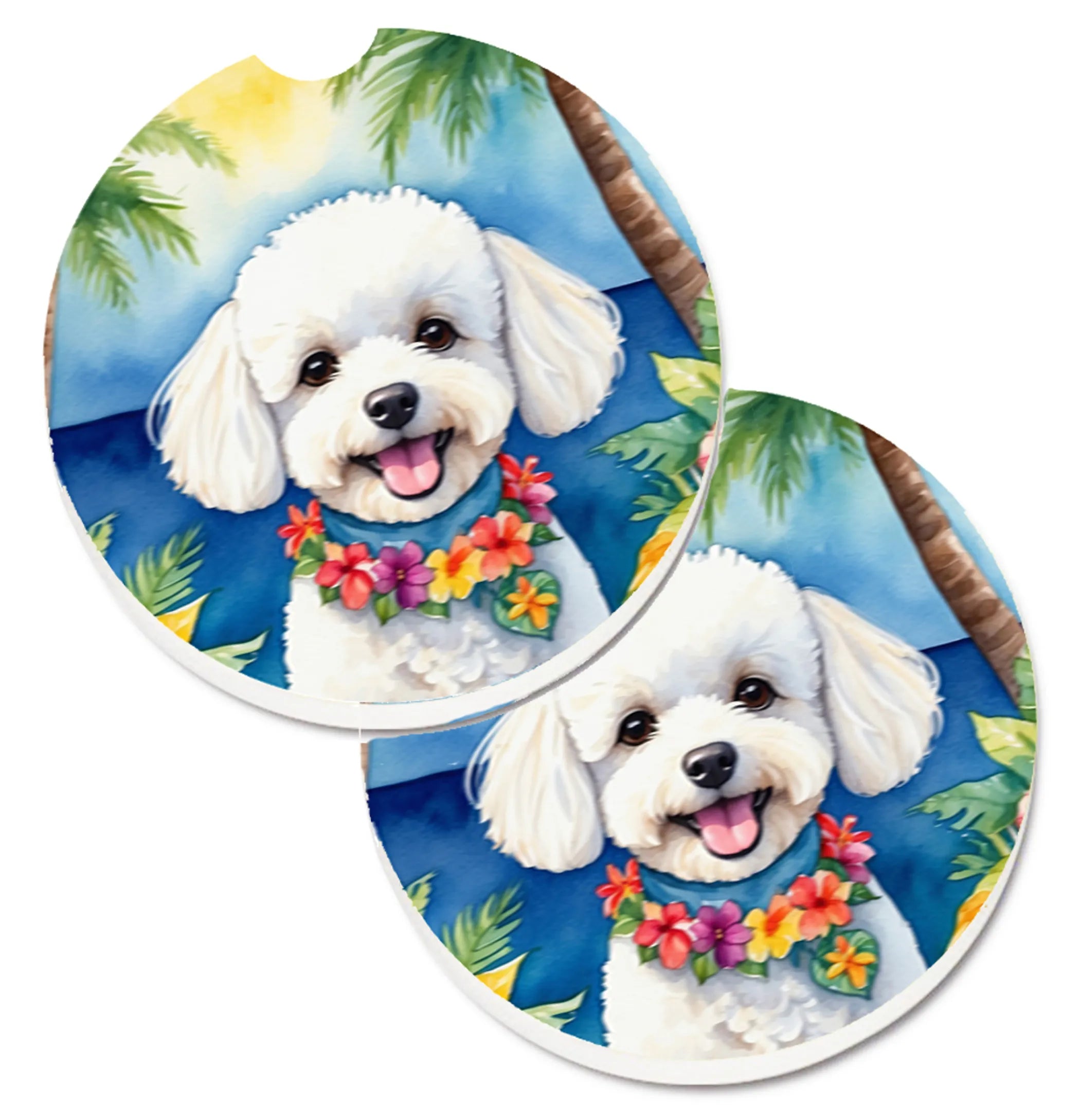 Luau Party Set of 2 Cup Holder Car Coasters - Size: 2.56 | Pack Of: 1 | Collection name: Luau party