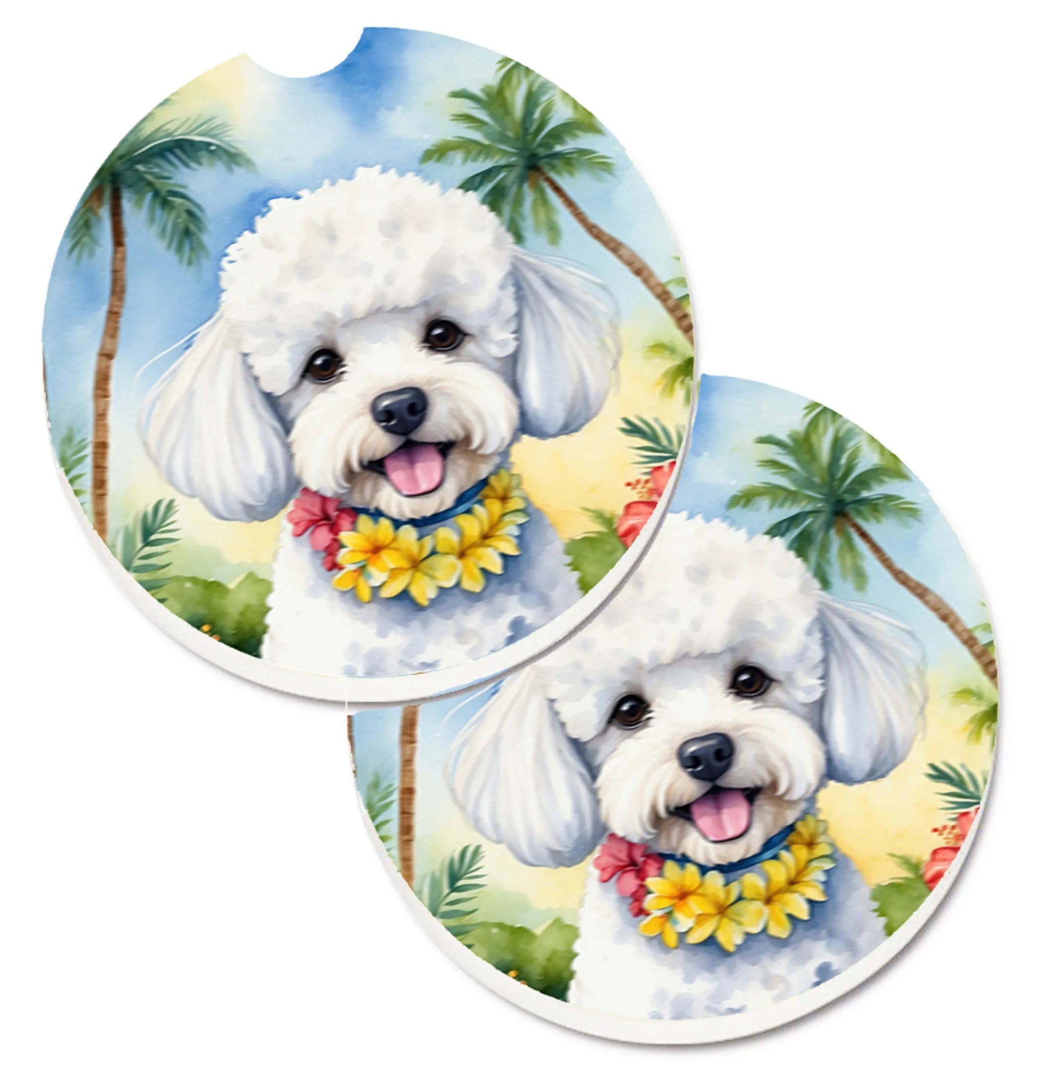 Luau Party Set of 2 Cup Holder Car Coasters - Size: 2.56 | Pack Of: 1 | Collection name: Luau party
