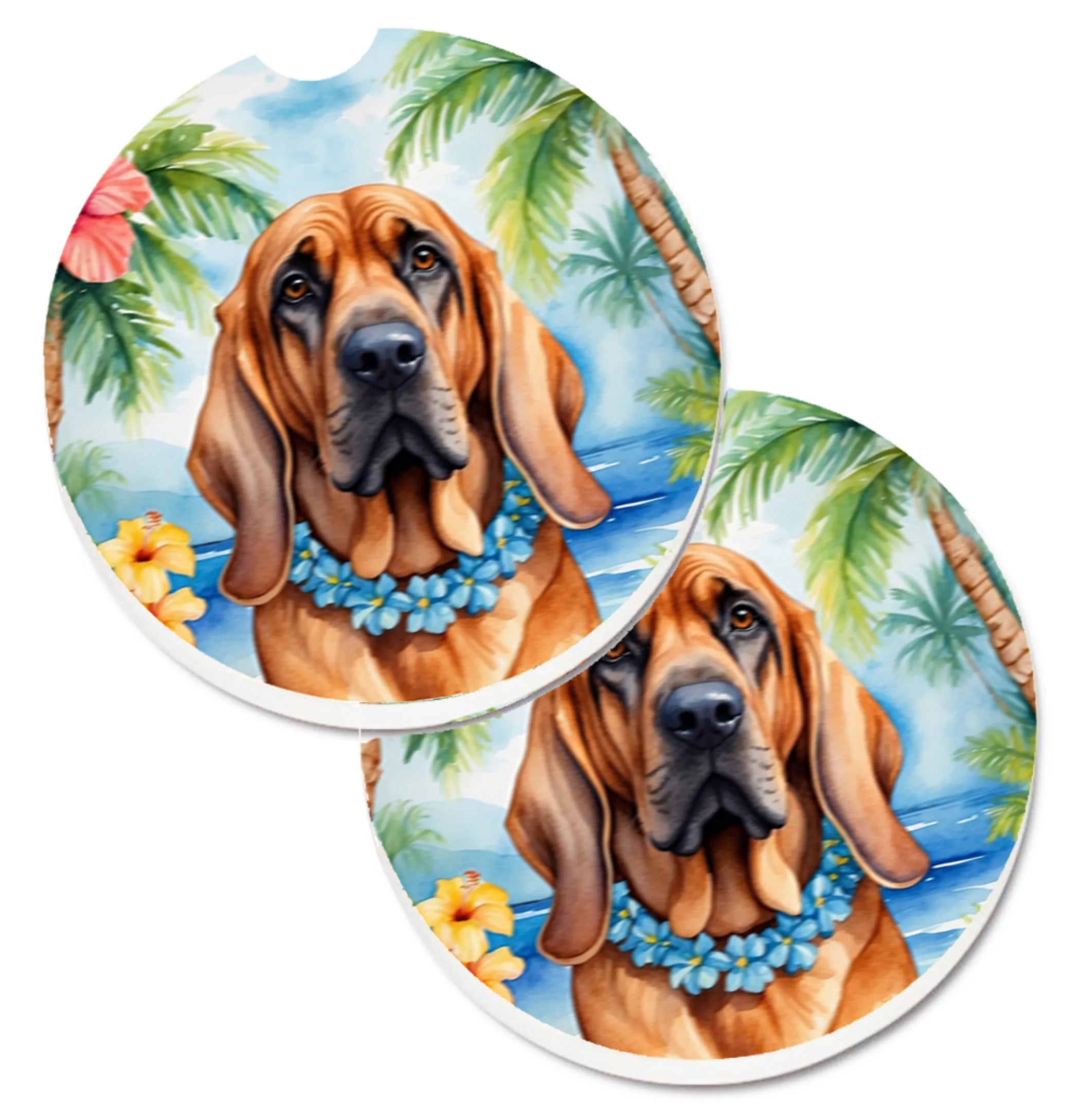 Luau Party Set of 2 Cup Holder Car Coasters - Size: 2.56 | Pack Of: 1 | Collection name: Luau party