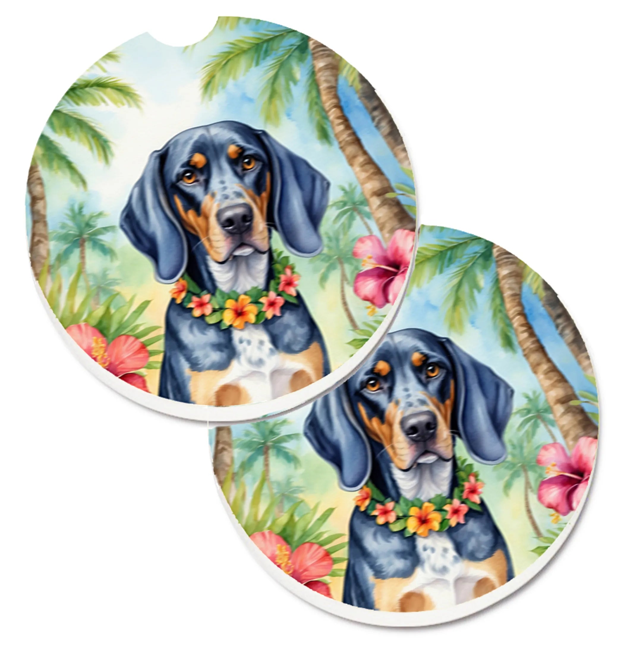 Luau Party Set of 2 Cup Holder Car Coasters - Size: 2.56 | Pack Of: 1 | Collection name: Luau party