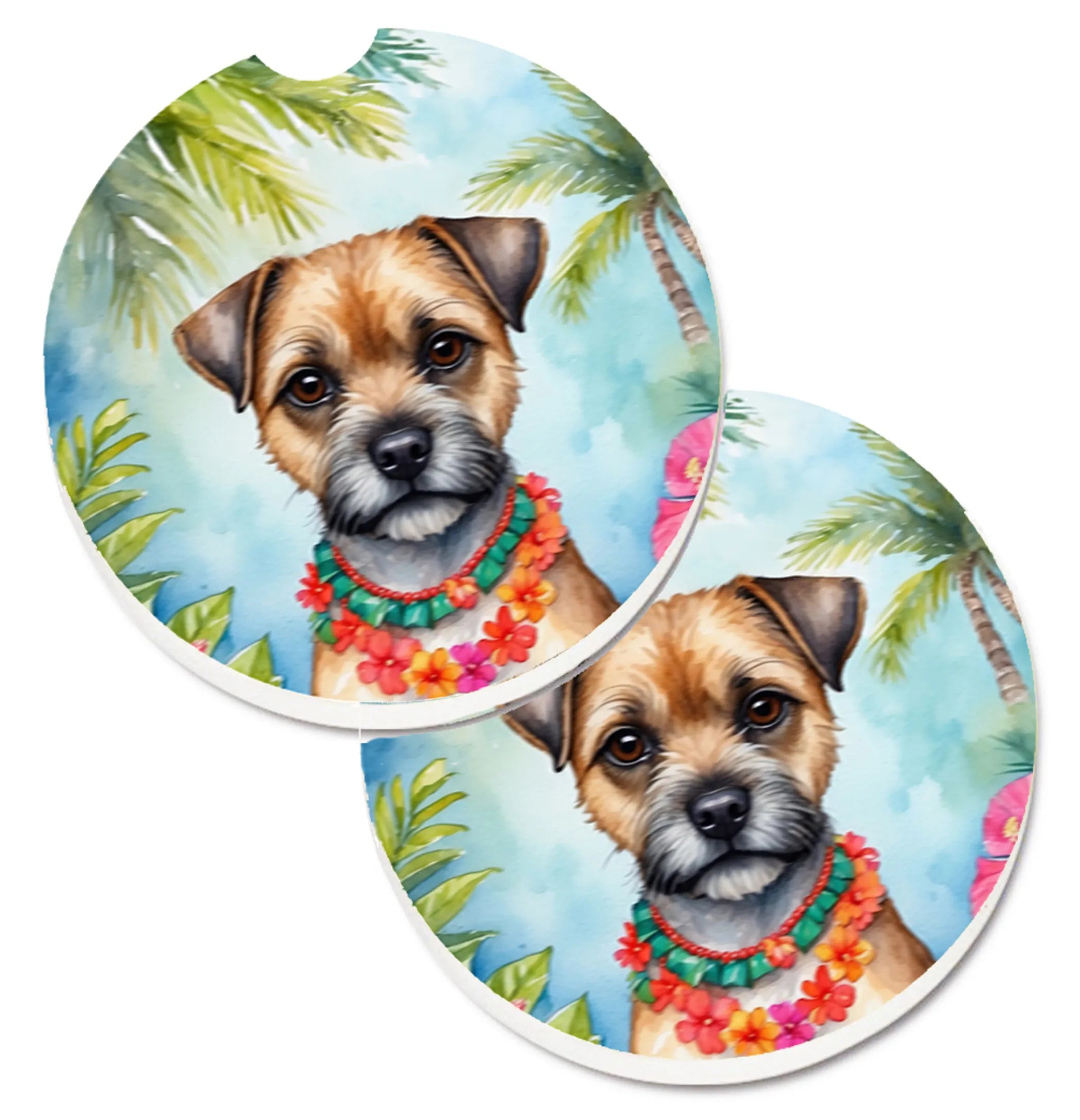 Luau Party Set of 2 Cup Holder Car Coasters - Size: 2.56 | Pack Of: 1 | Collection name: Luau party