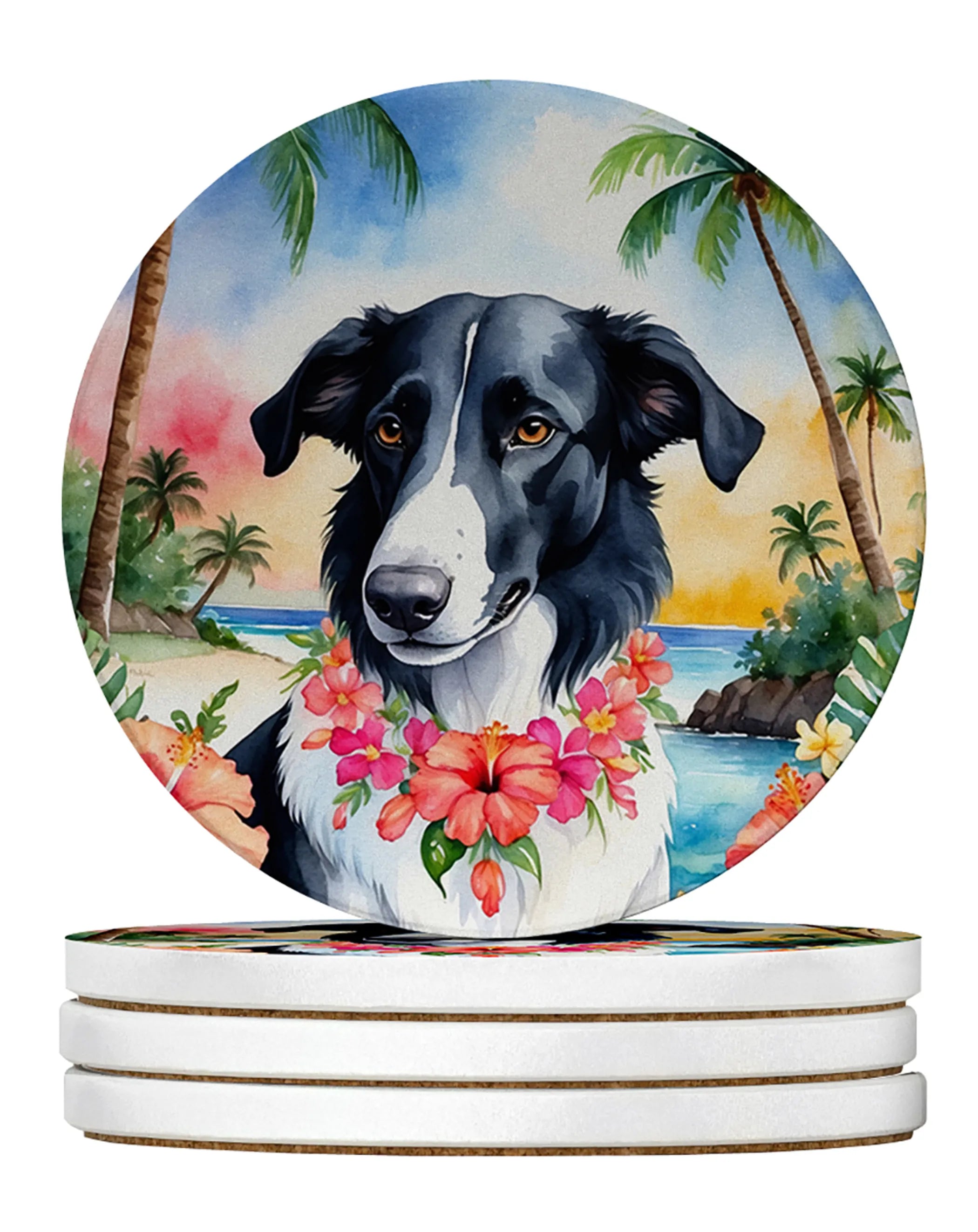 Luau Party Large Sandstone Coasters (Pack of 4)