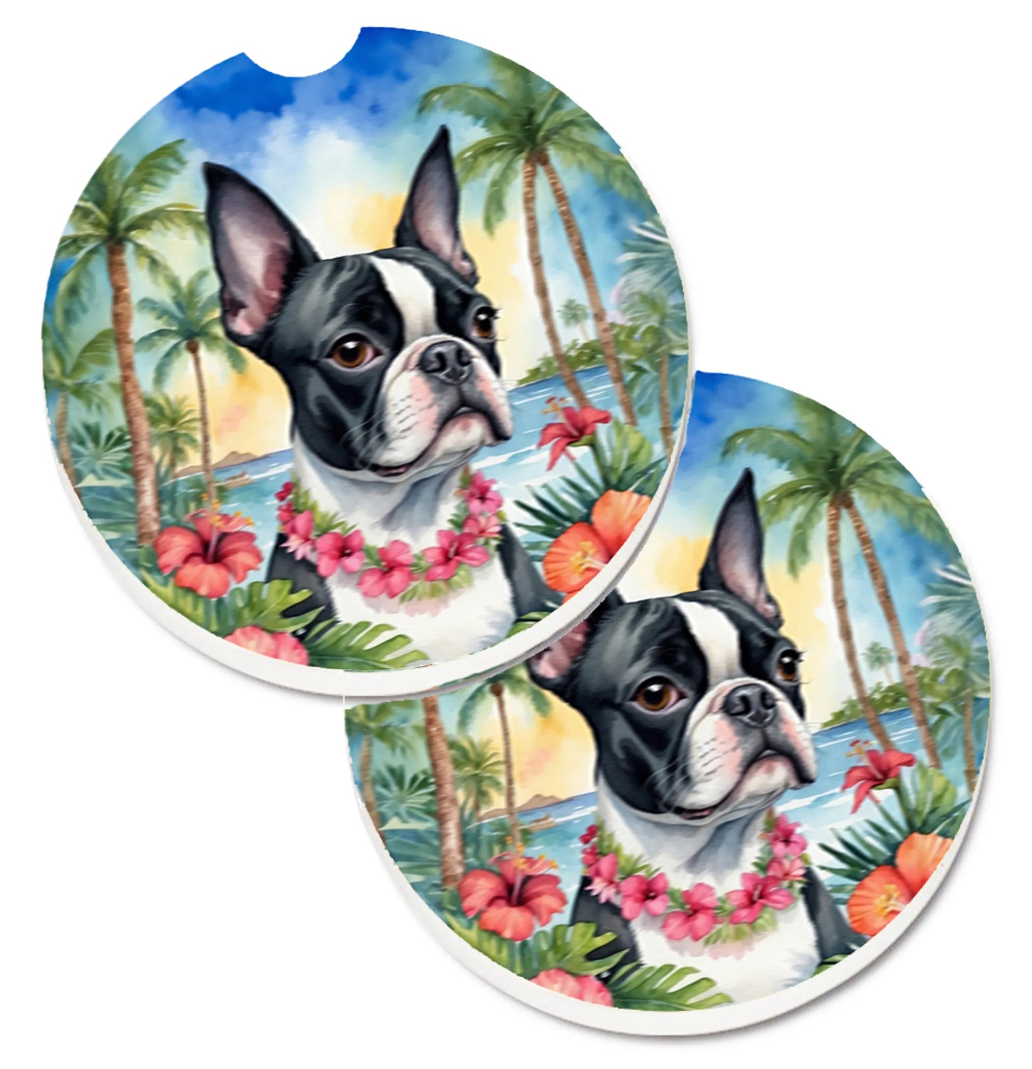 Luau Party Set of 2 Cup Holder Car Coasters - Size: 2.56 | Pack Of: 1 | Collection name: Luau party