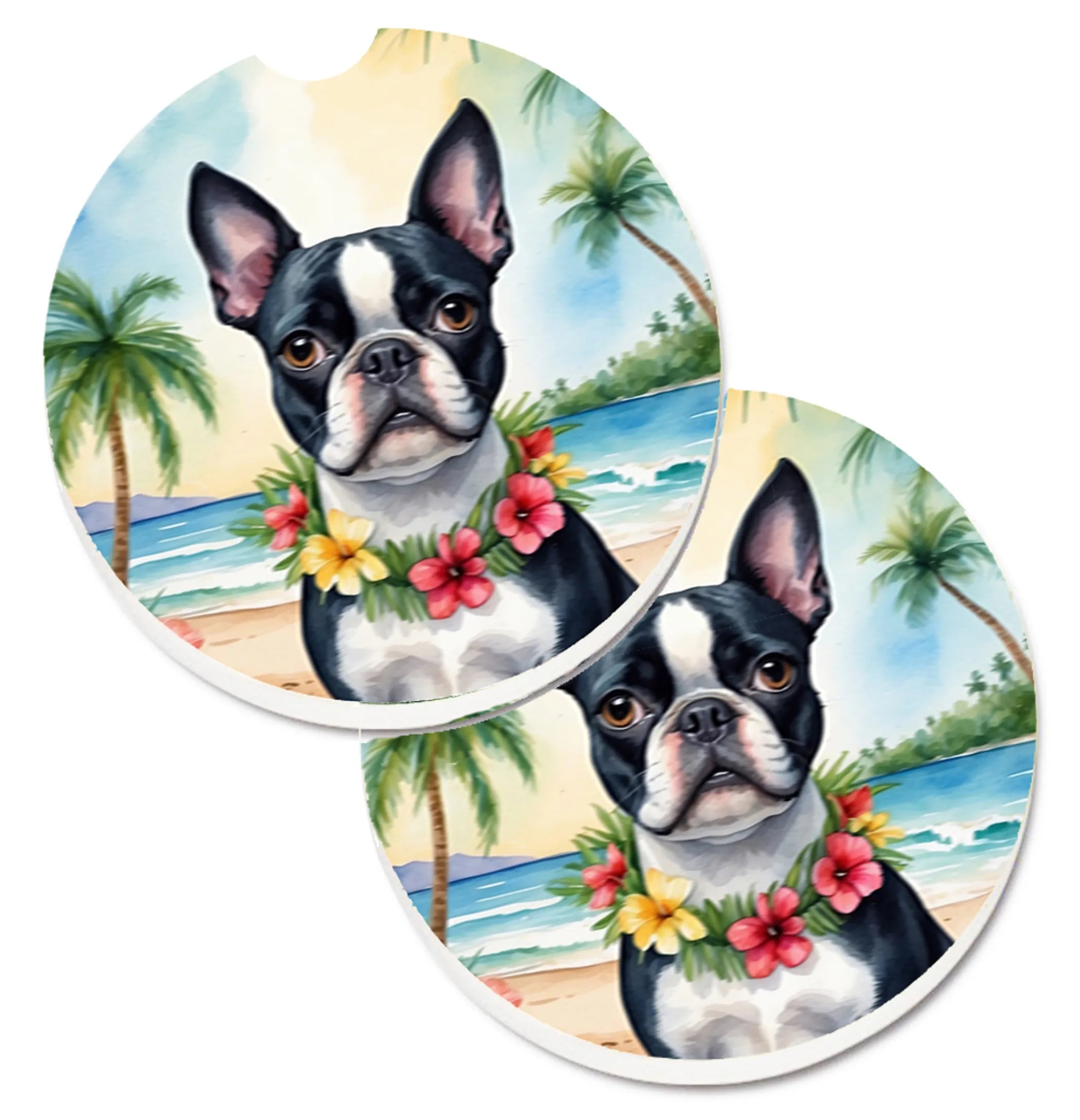 Luau Party Set of 2 Cup Holder Car Coasters - Size: 2.56 | Pack Of: 1 | Collection name: Luau party