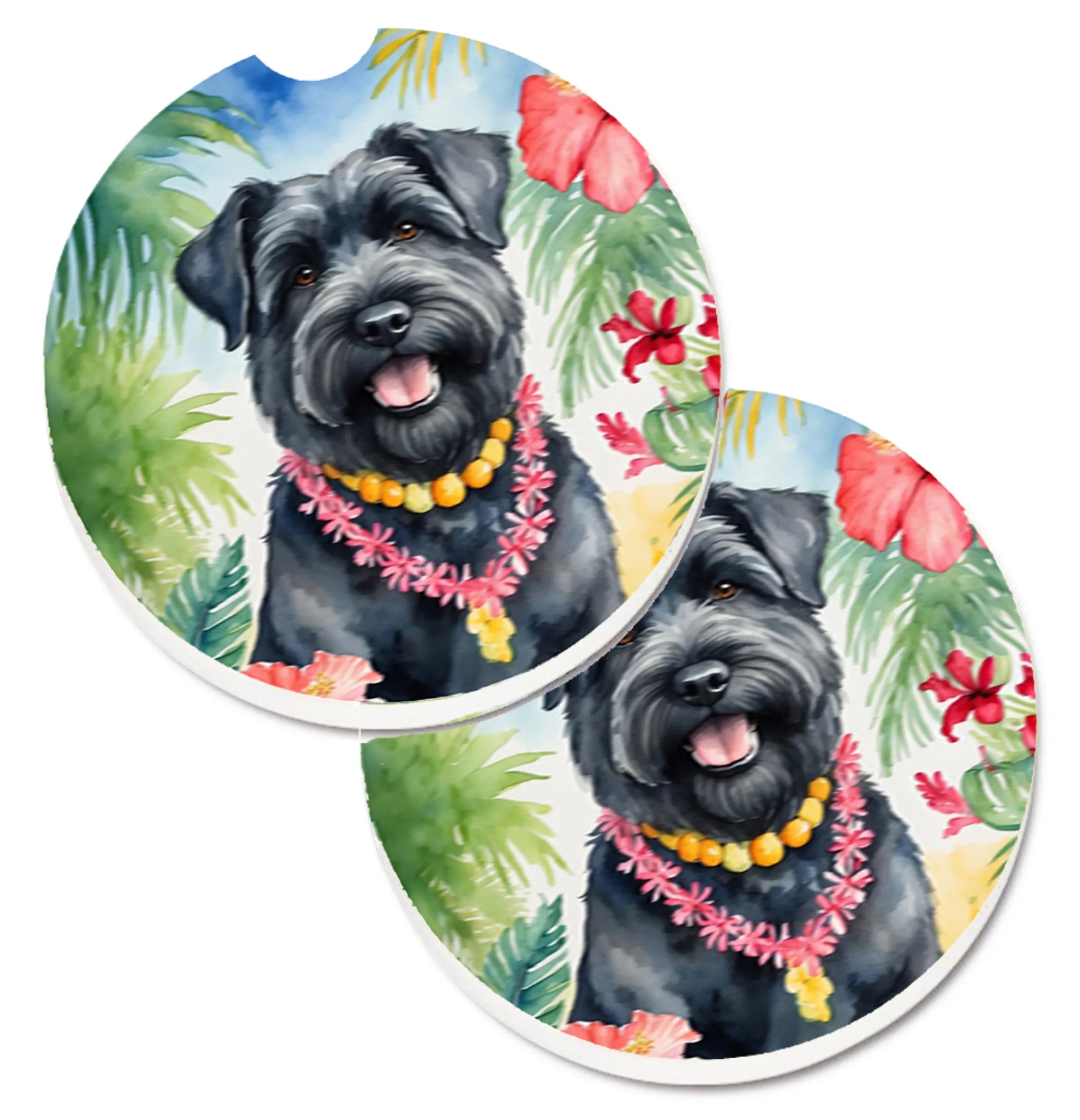 Luau Party Set of 2 Cup Holder Car Coasters - Size: 2.56 | Pack Of: 1 | Collection name: Luau party