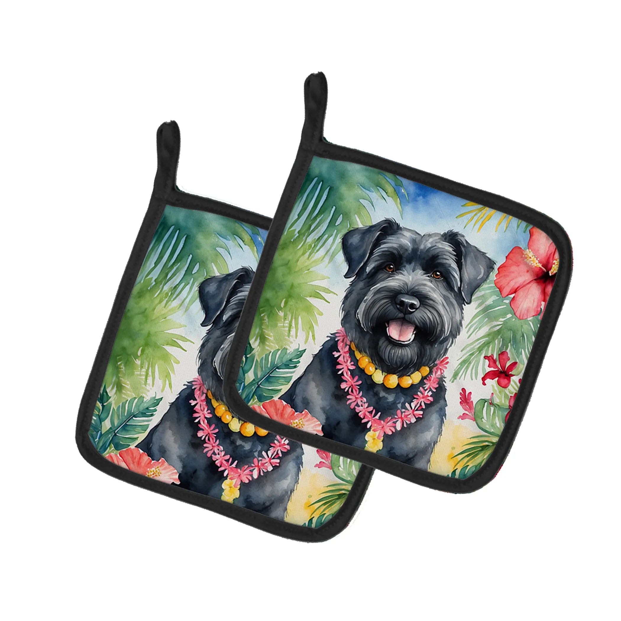 Luau Party Pair of Pot Holders - Size: 7.5HX7.5W | Pack Of: 1 | Collection name: Luau party
